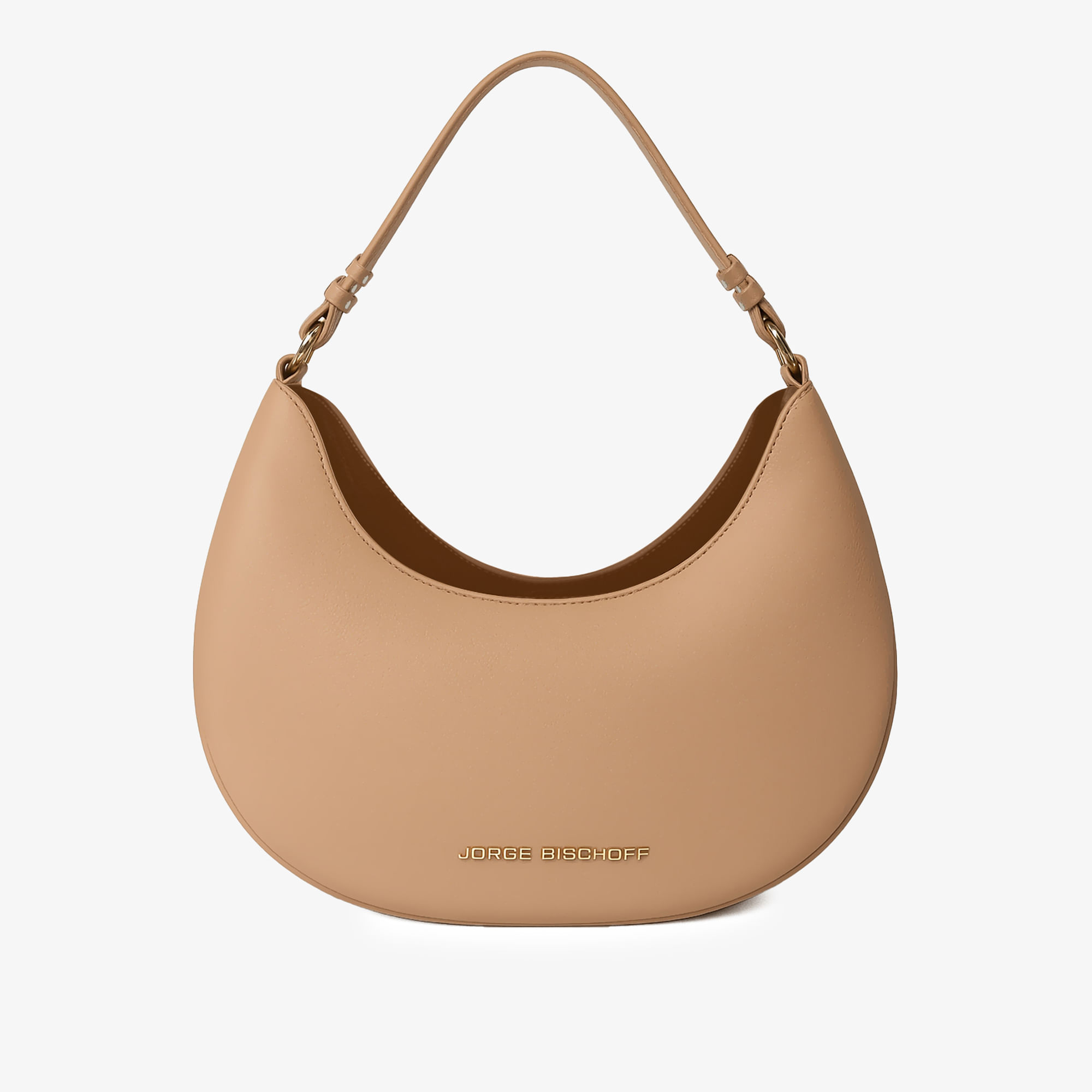 Bolsa Hobo Nude Carvalho Couro