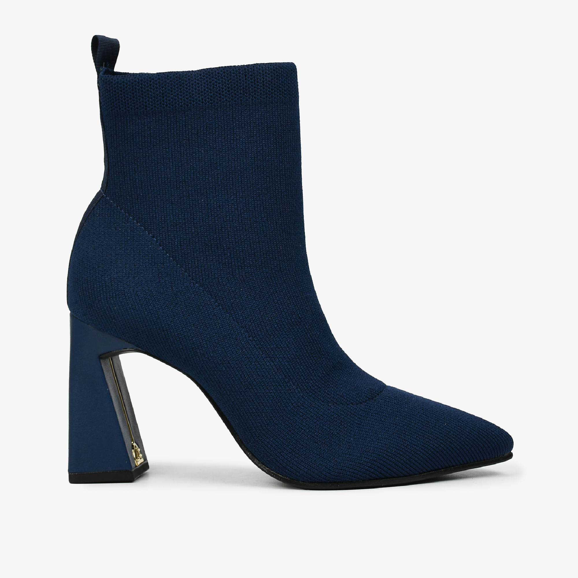 Bota Knit Marinho Uco Salto Mandala