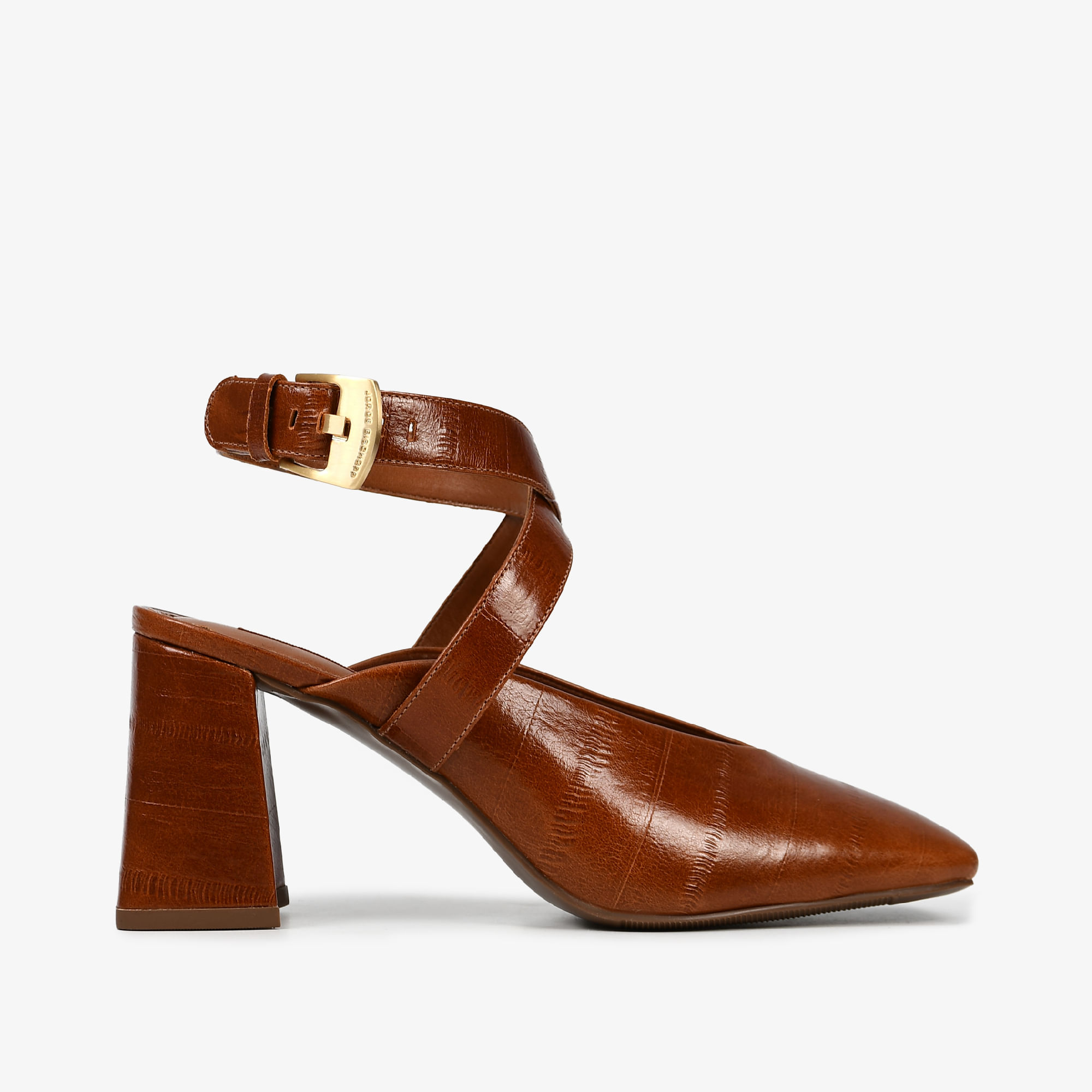 Slingback Marrom Tabaco Couro