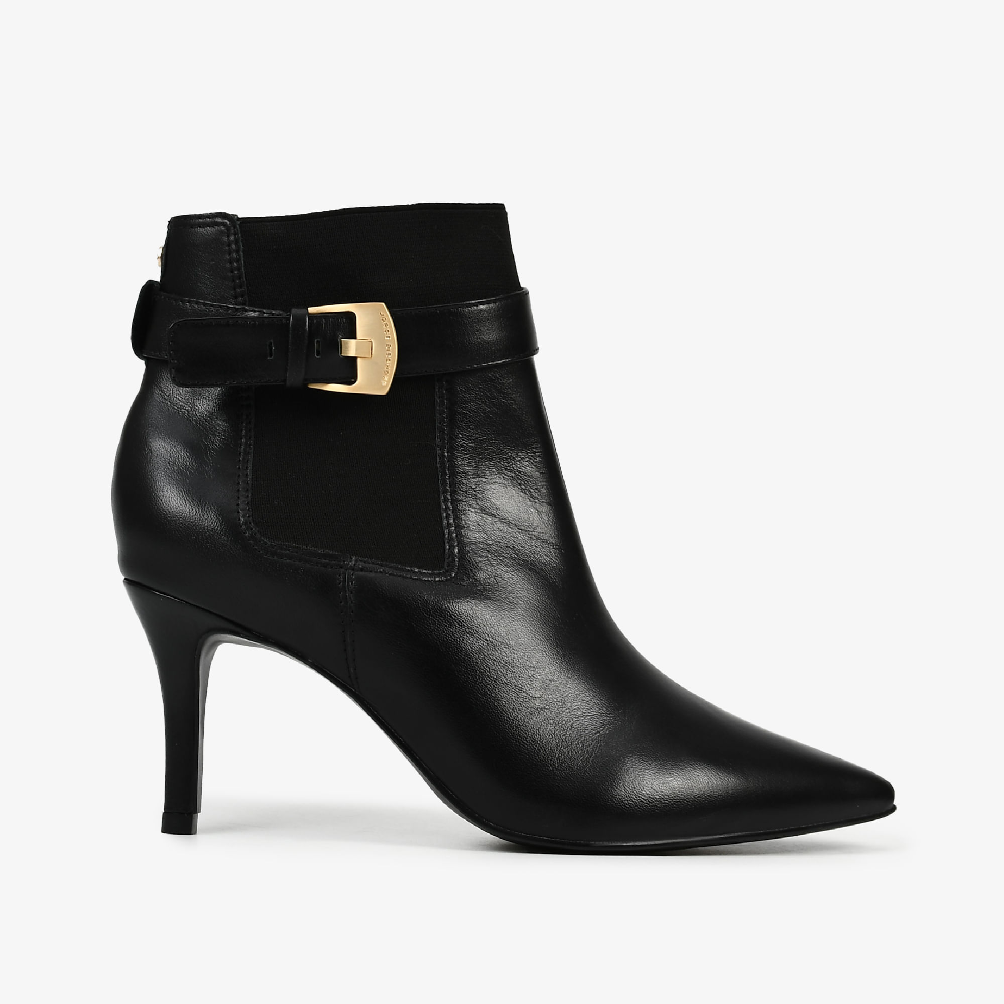 Bota Preto Fivela Couro