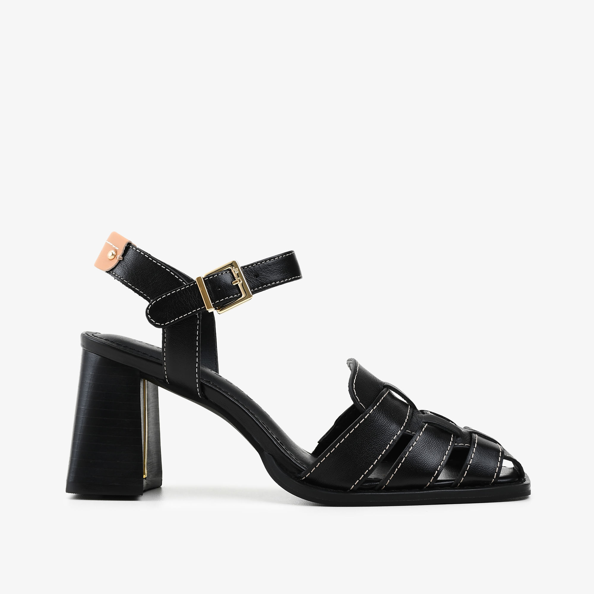 Sandália Preto Couro