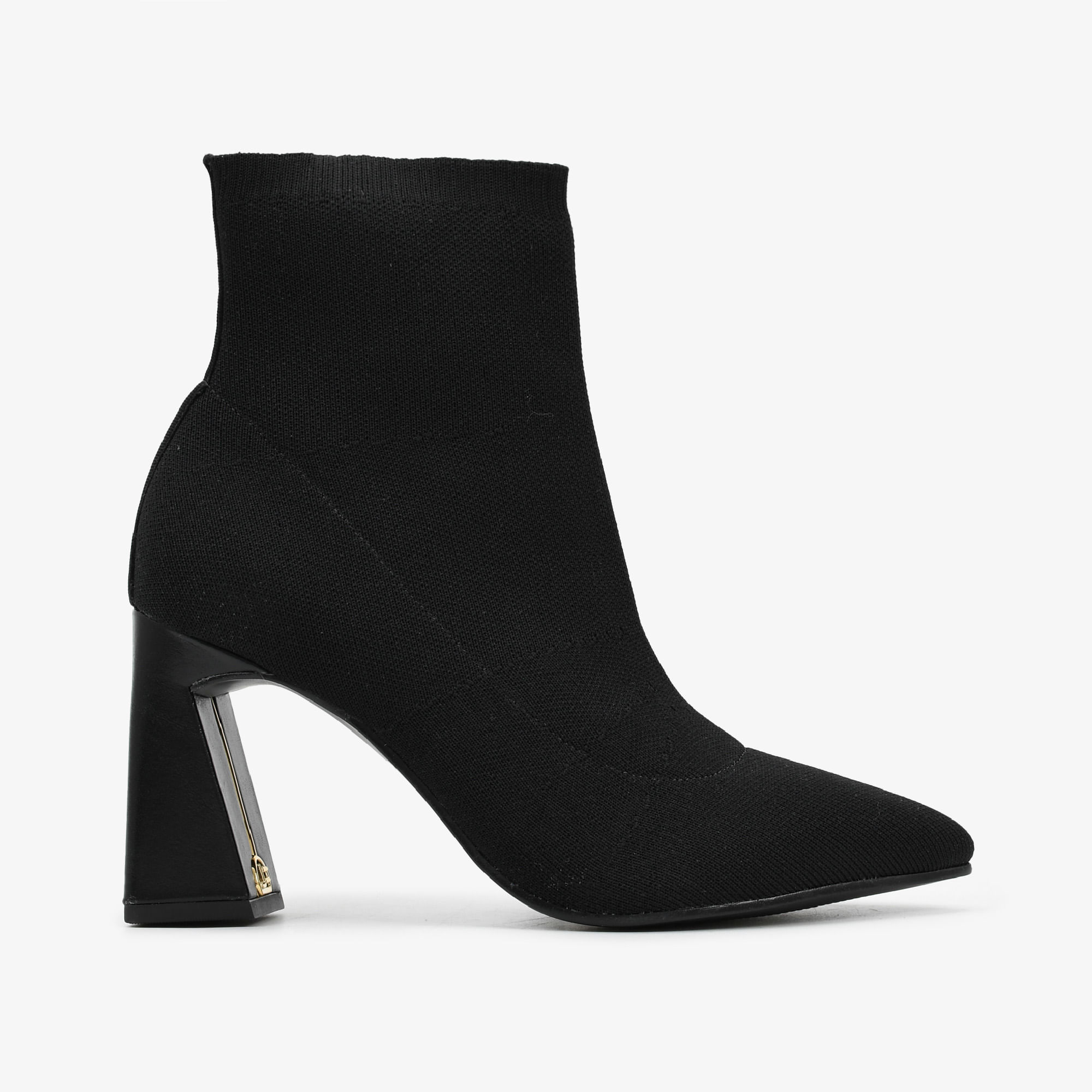 Bota Knit Preto Salto Mandala