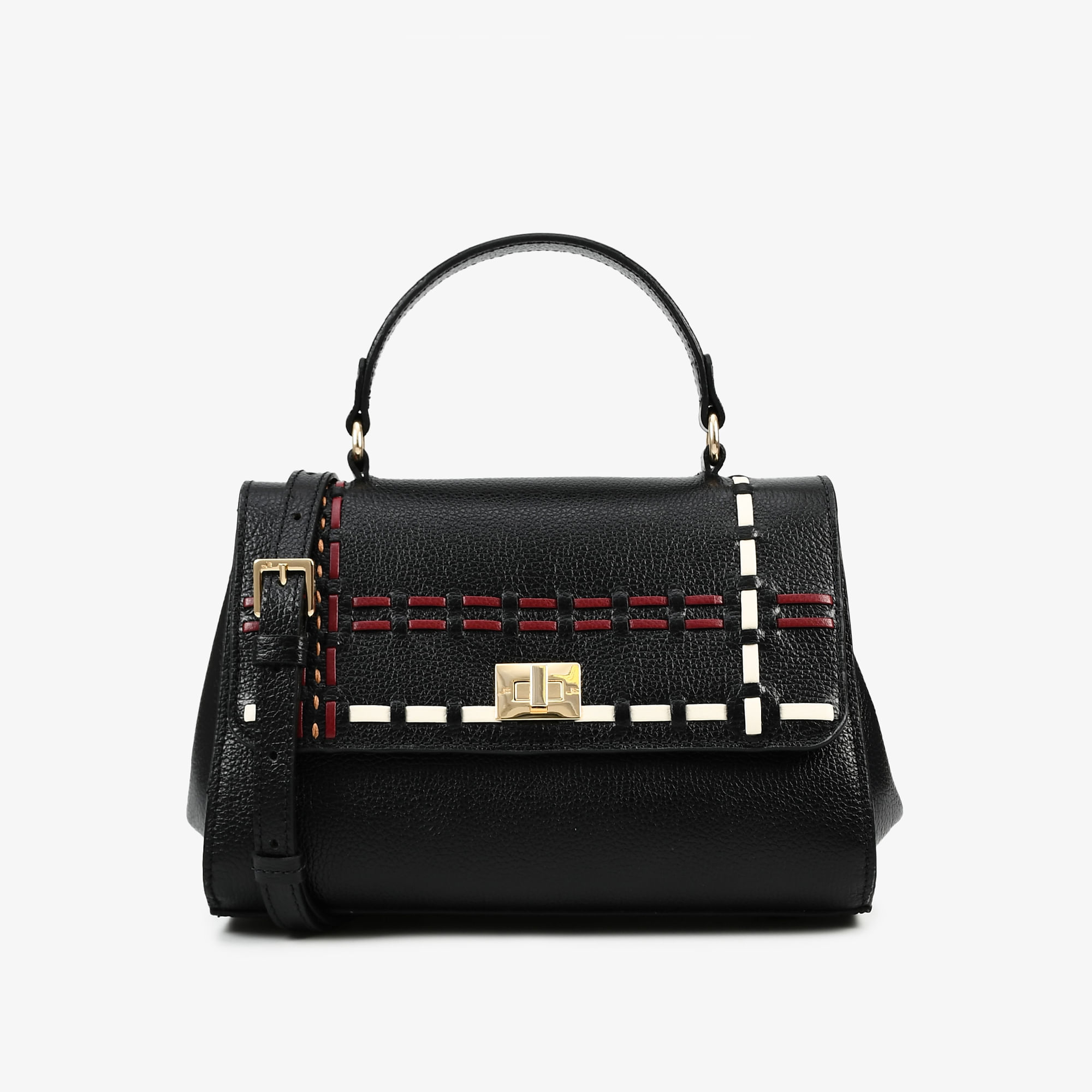 Bolsa Satchel Preto Couro