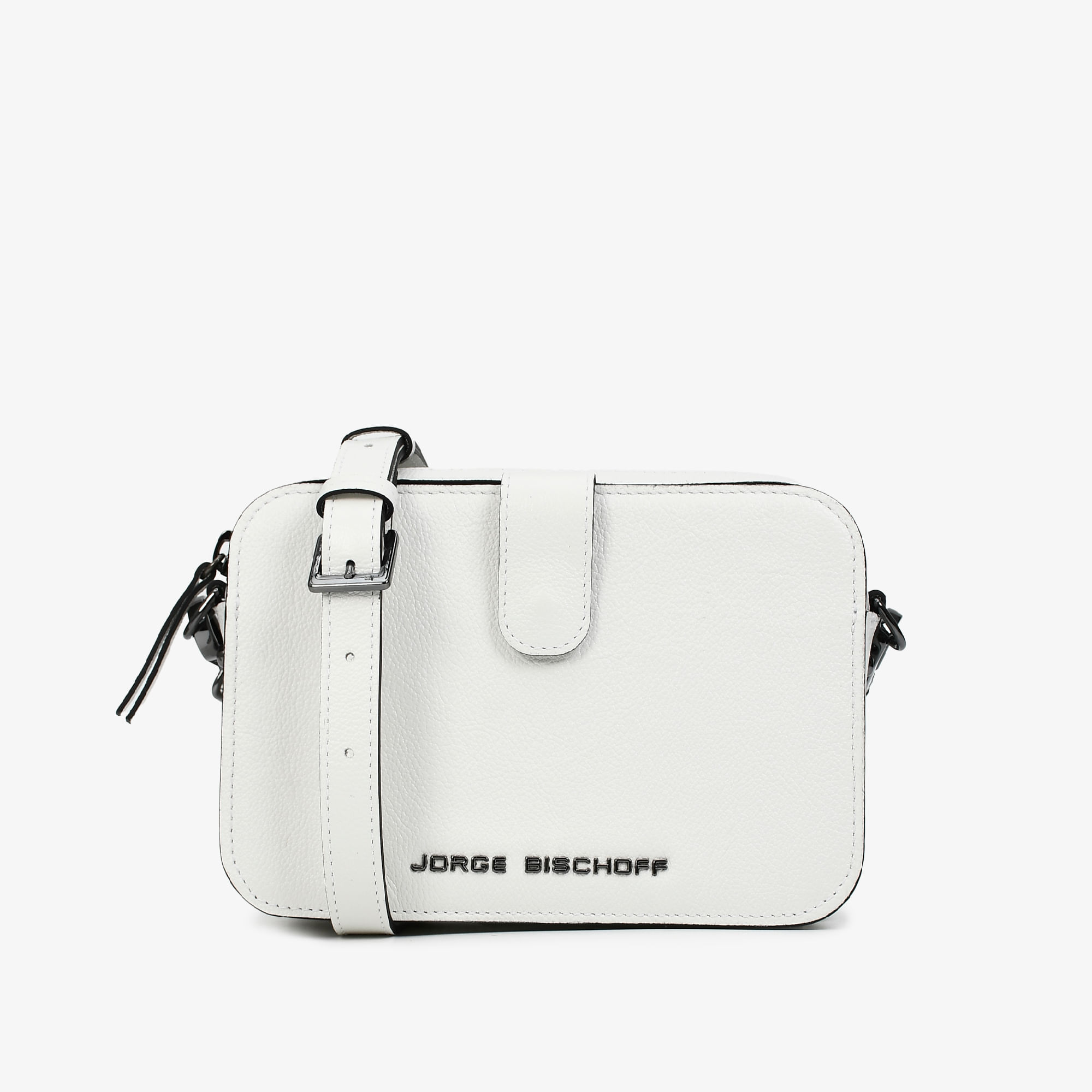 Bolsa Transversal Branco Couro