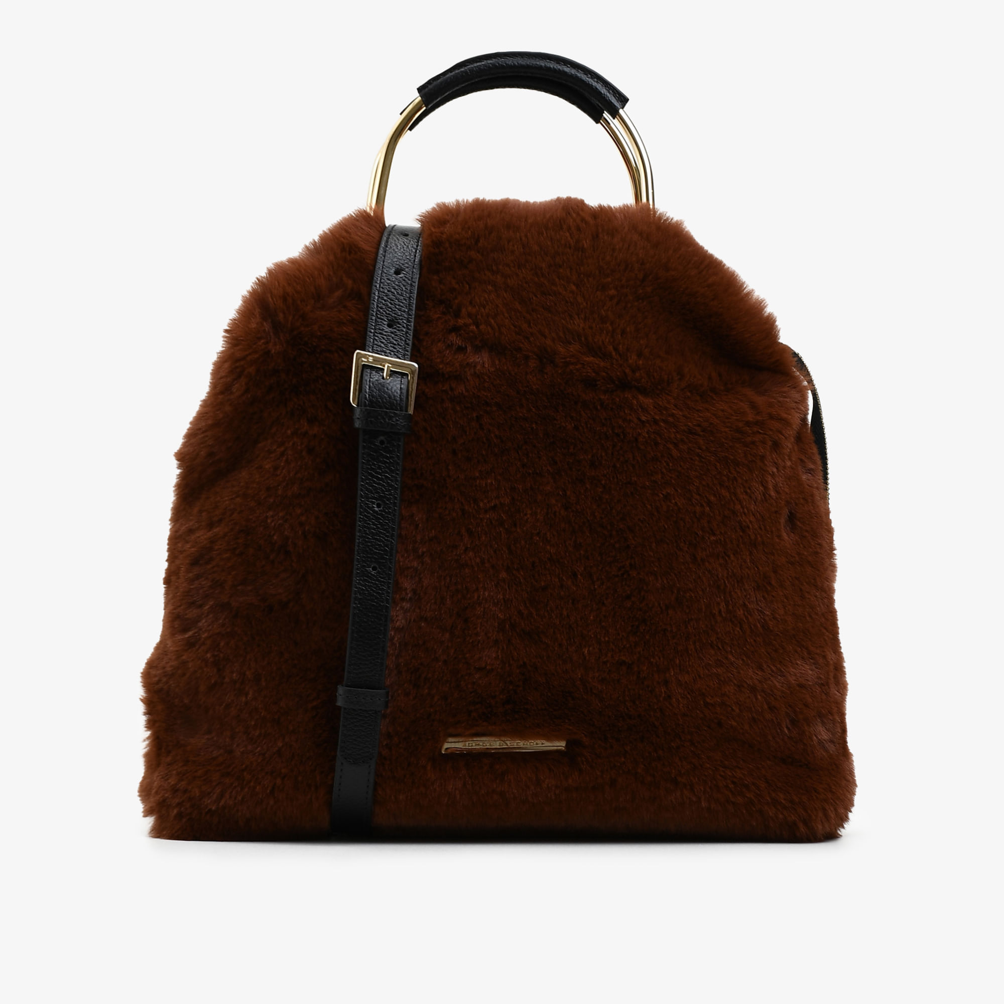 Bolsa Transversal Pelo Marrom Dark Rum Couro