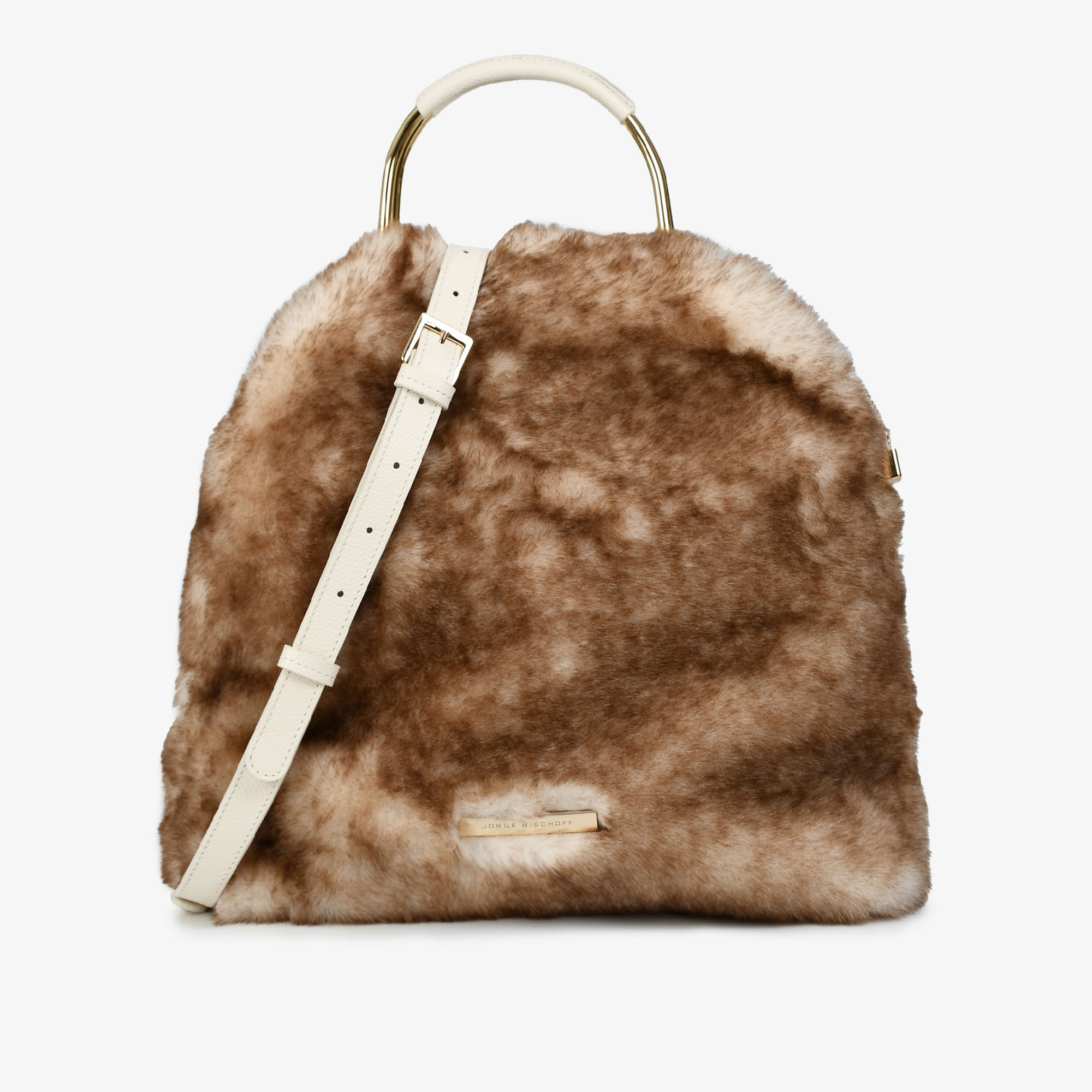 Bolsa Transversal Pelo Nude Natural Couro
