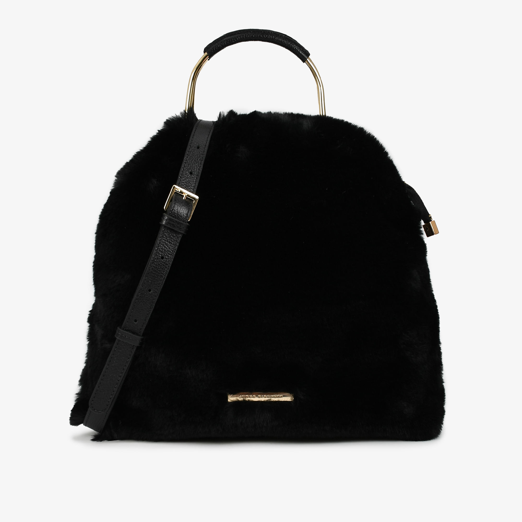 Bolsa Transversal Pelo Preto Couro