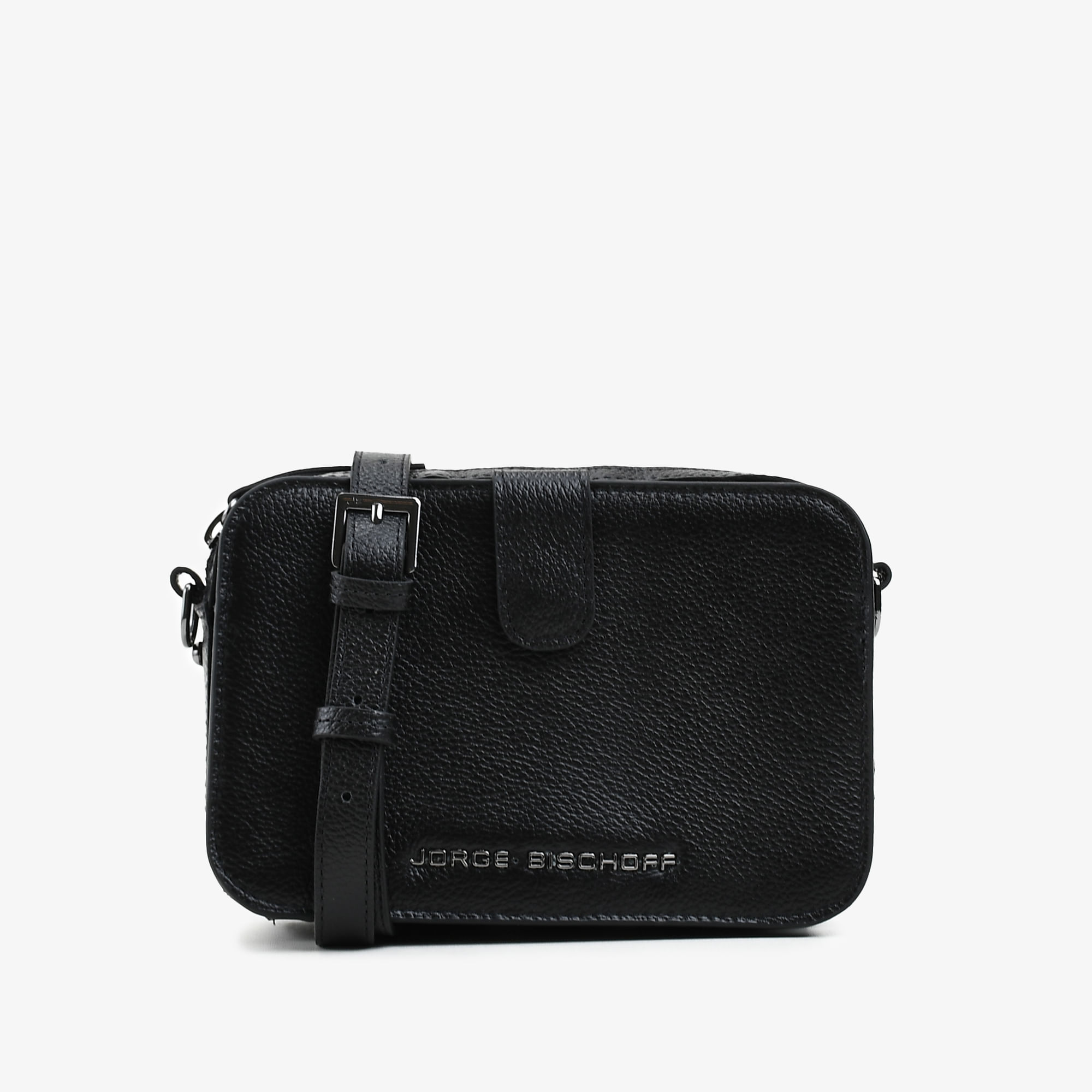 Bolsa Transversal Preto Couro