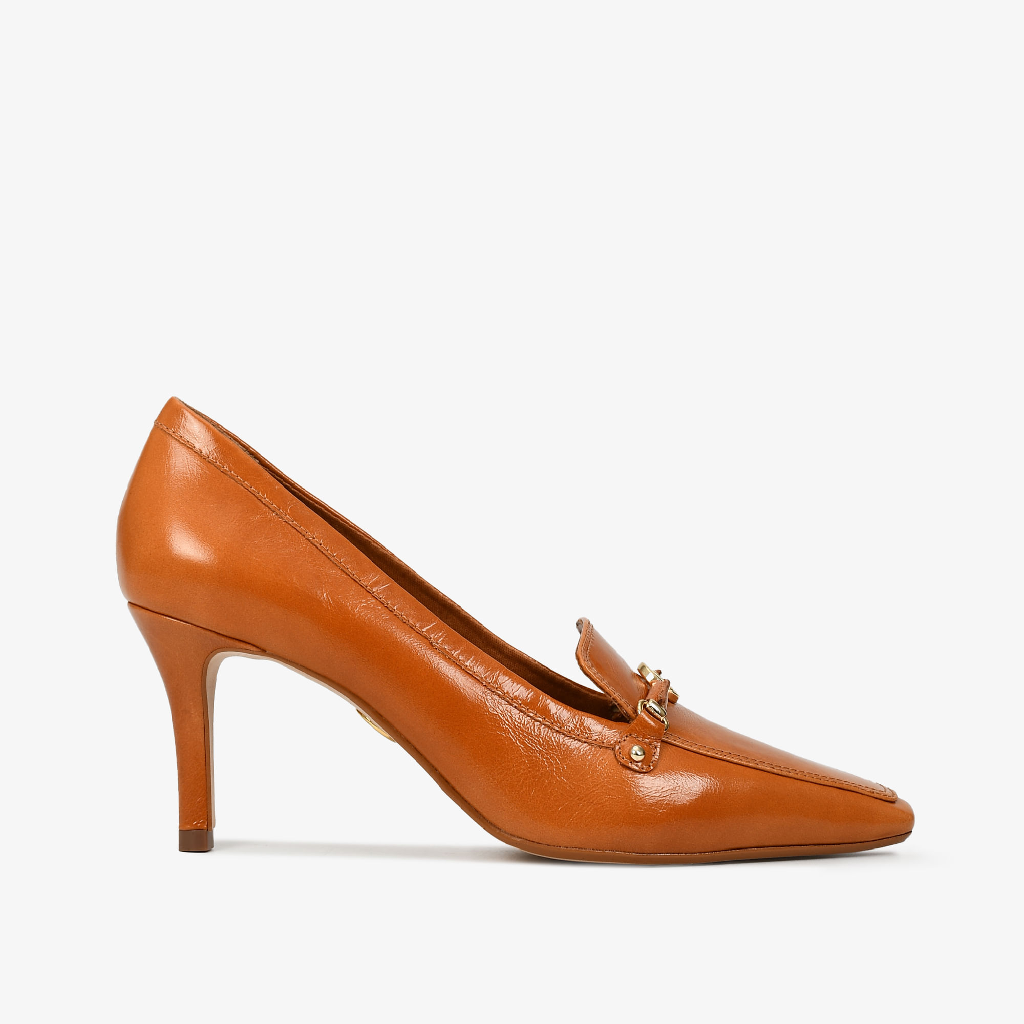 Scarpin Caramelo Tanino Couro Caseinado