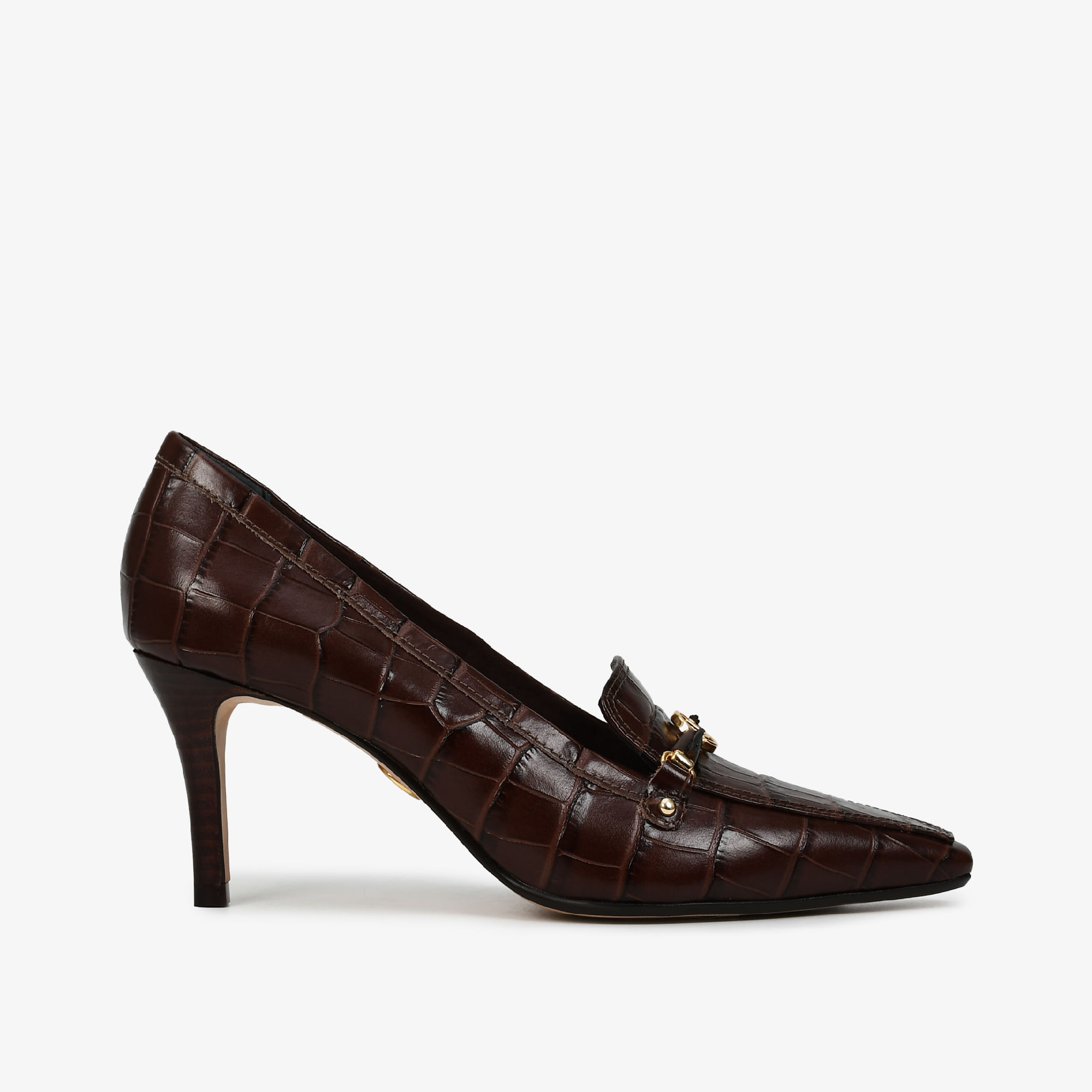 Scarpin Marrom Terroir Couro Croco