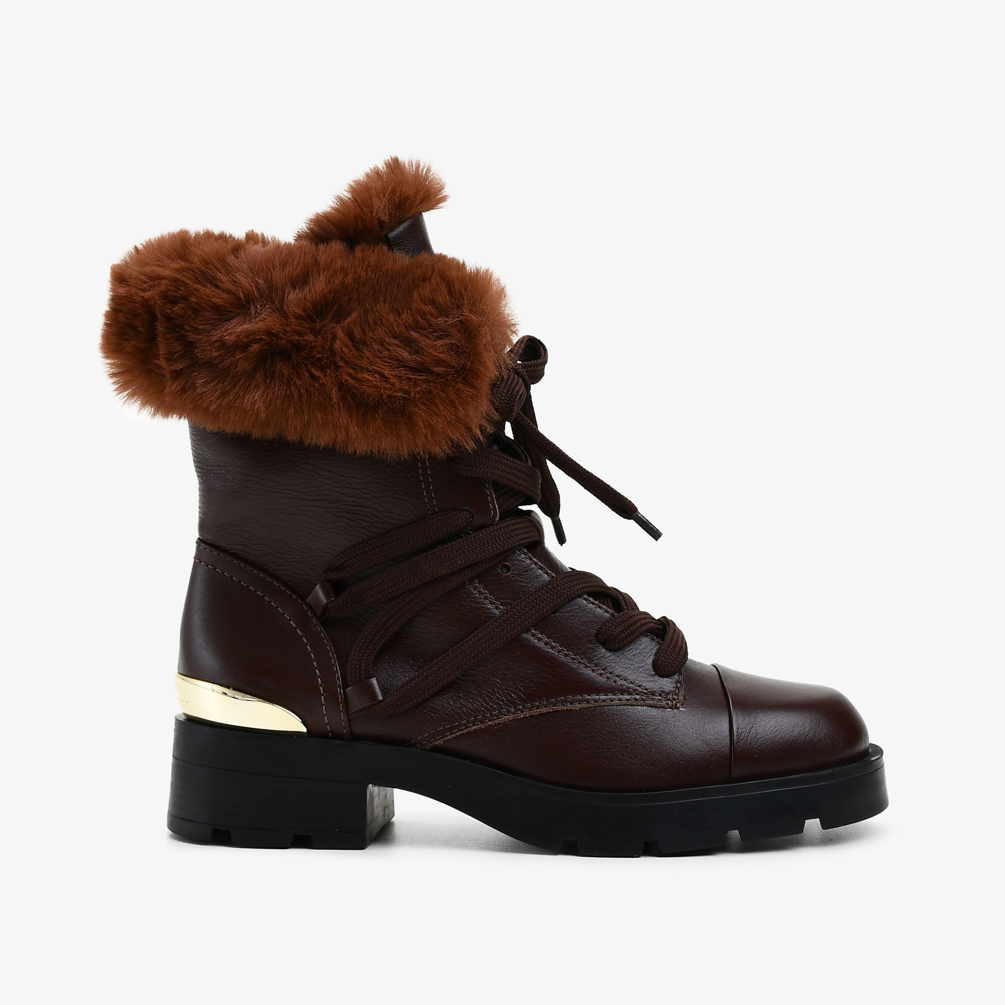 Bota Coturno Marrom Terroir Pelo Couro