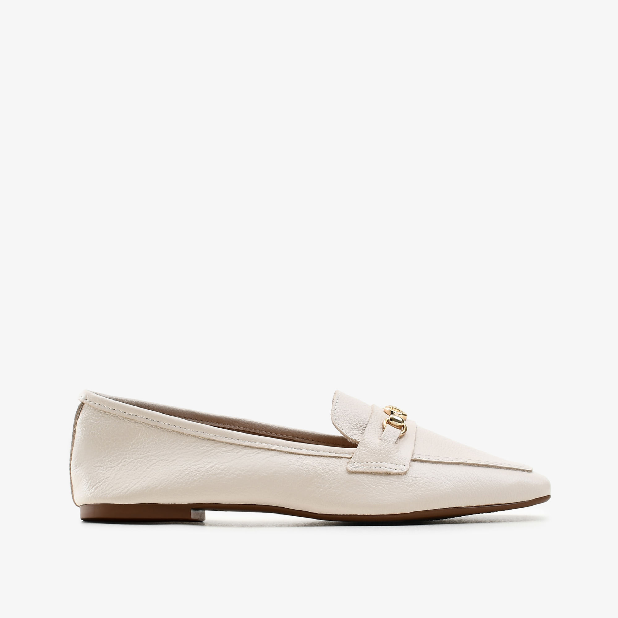 Loafer Off White Couro
