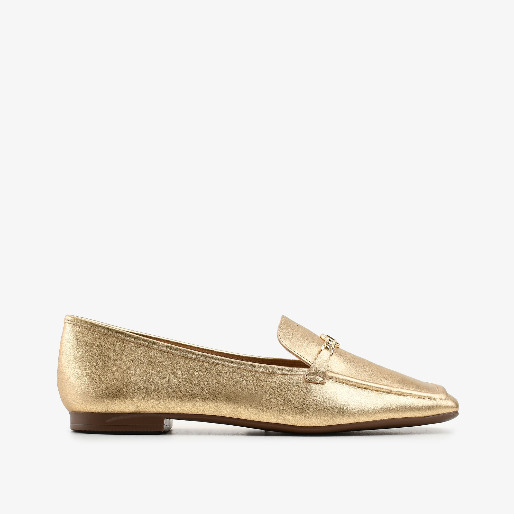 Loafer Ouro Metalizado Couro