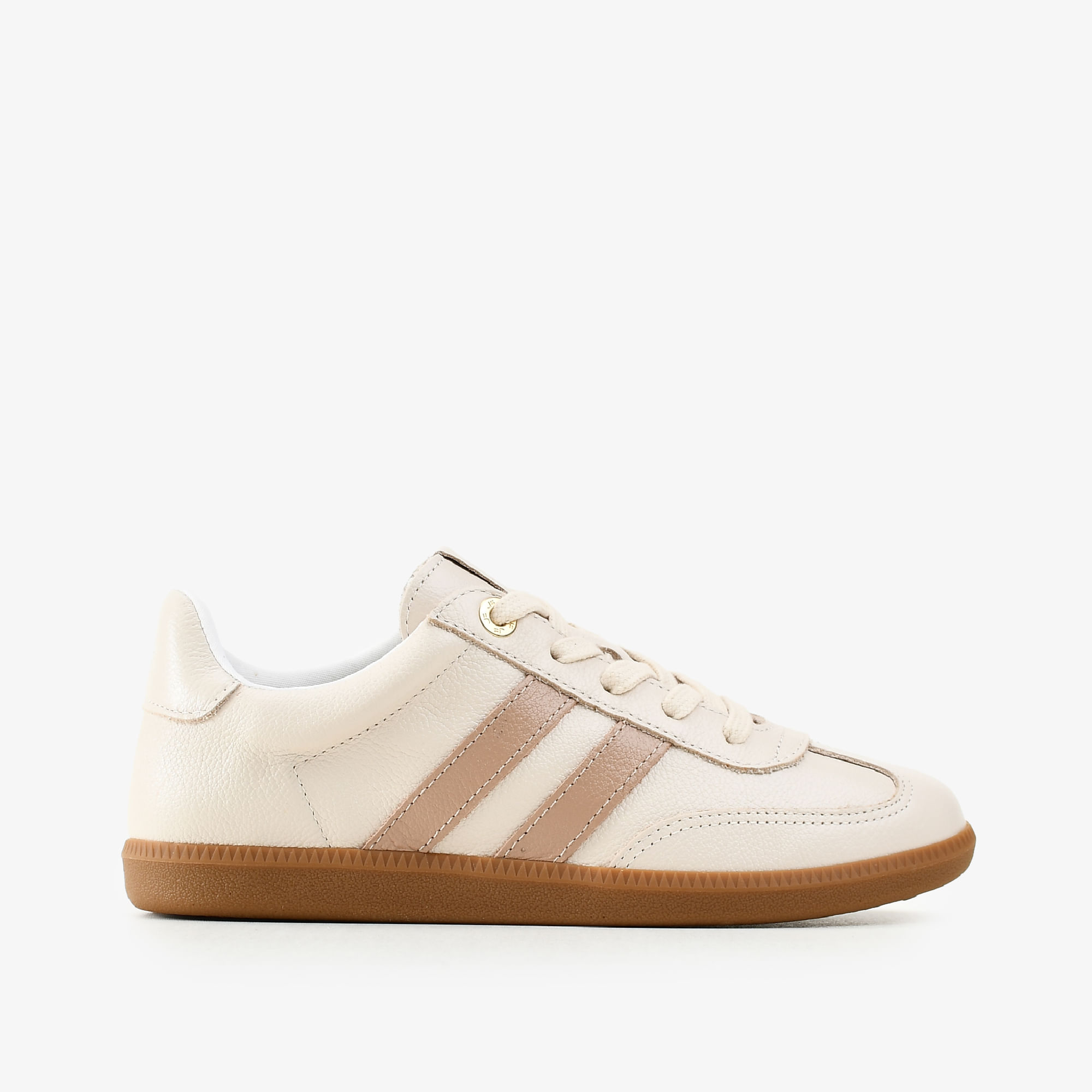Tênis Off White Nude Listra Couro