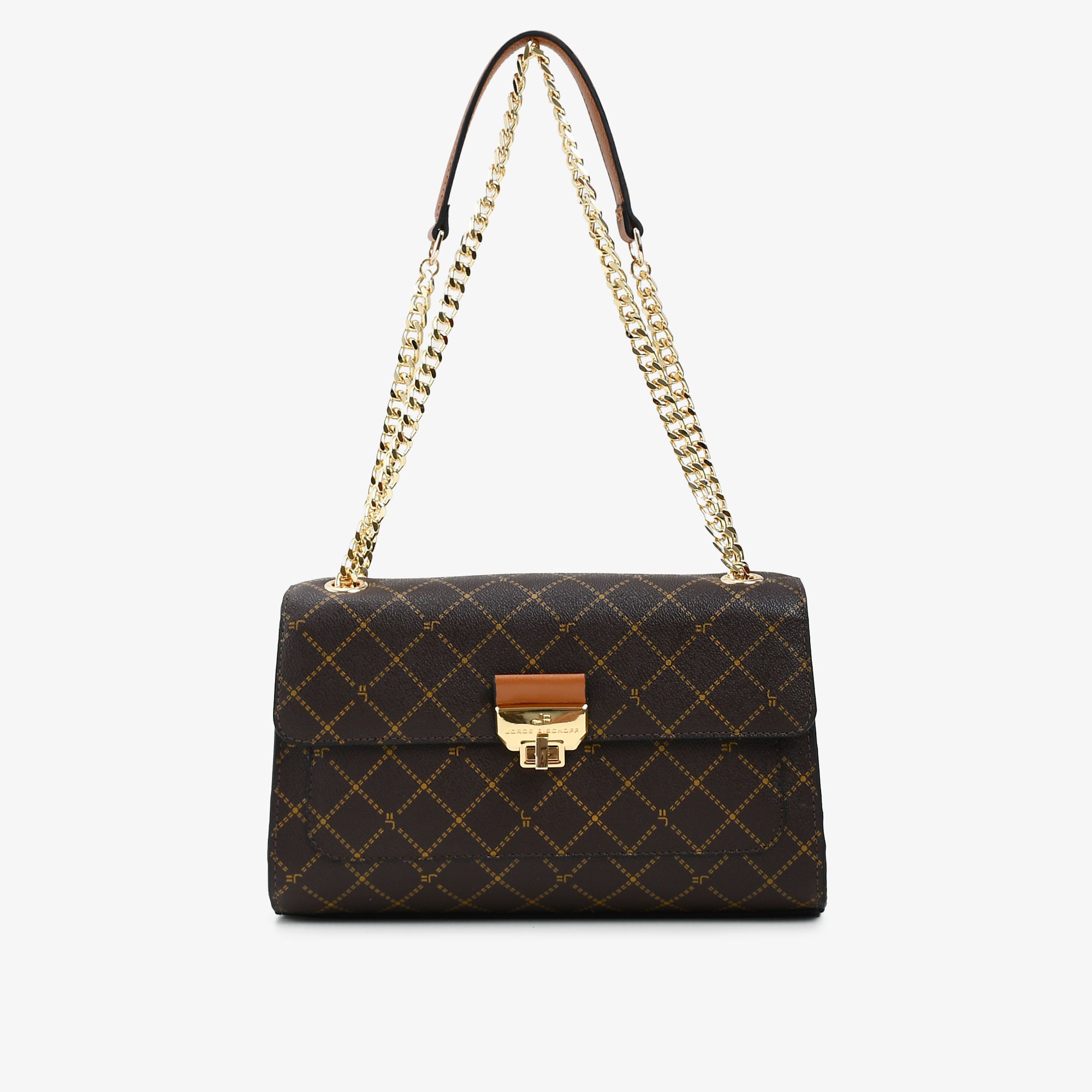 Bolsa De Ombro Monograma Marrom