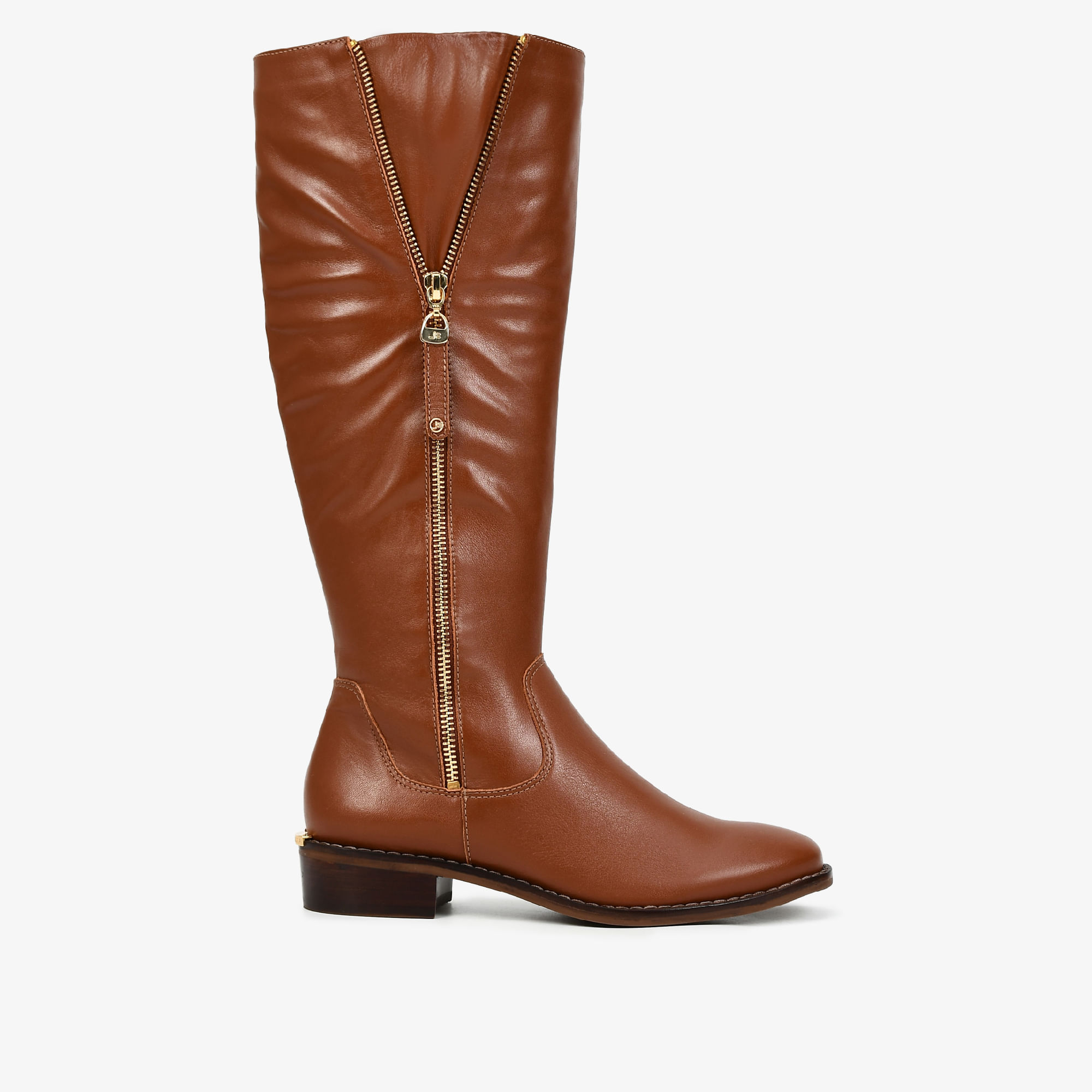 Bota Cano Alto Marrom Tabaco Couro