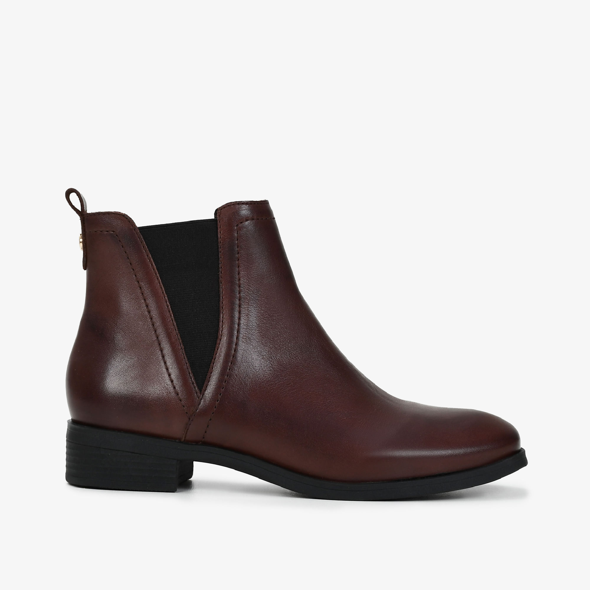 Bota Cano Baixo Marrom Cacau Couro