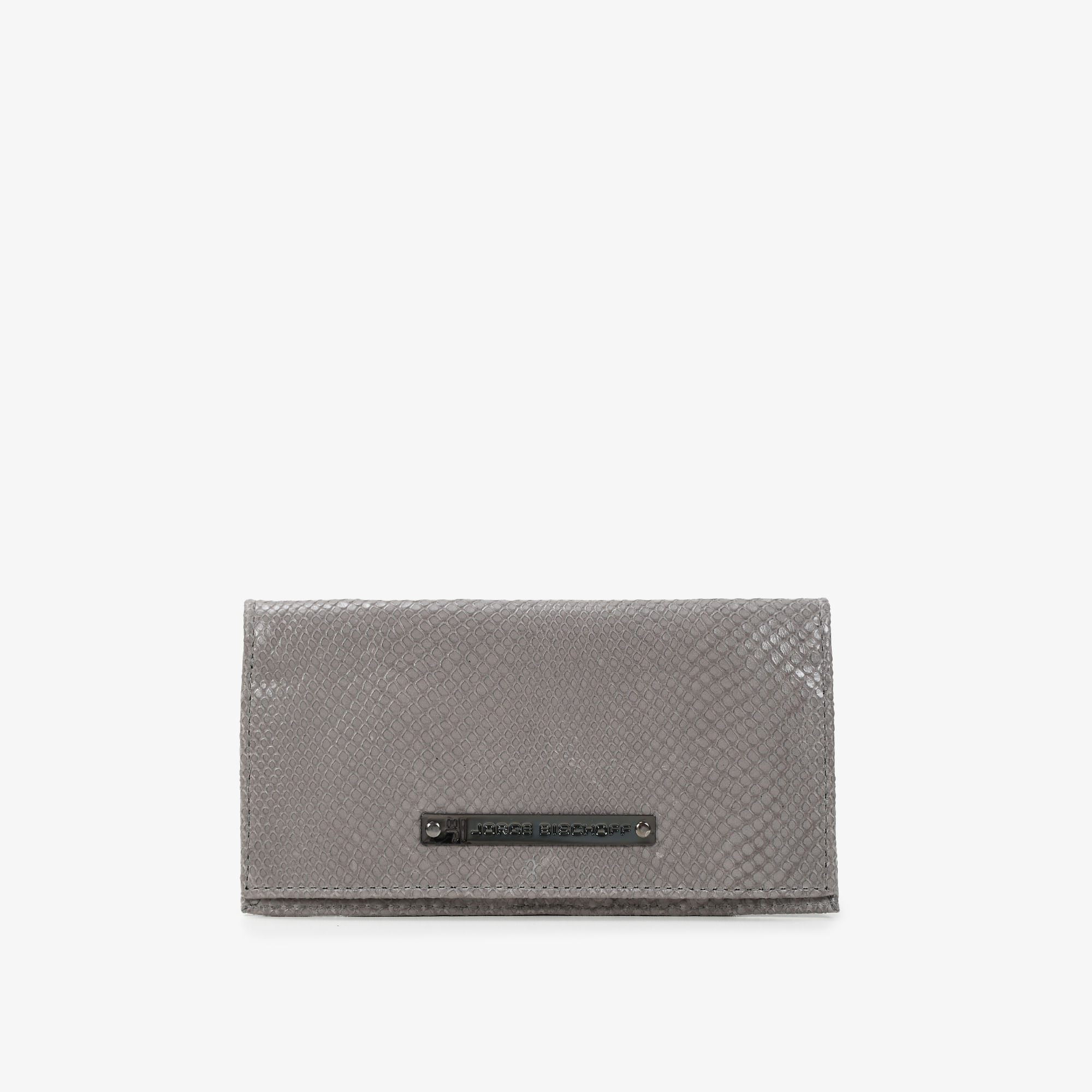 Carteira Envelope Cinza Calcário Snake Couro