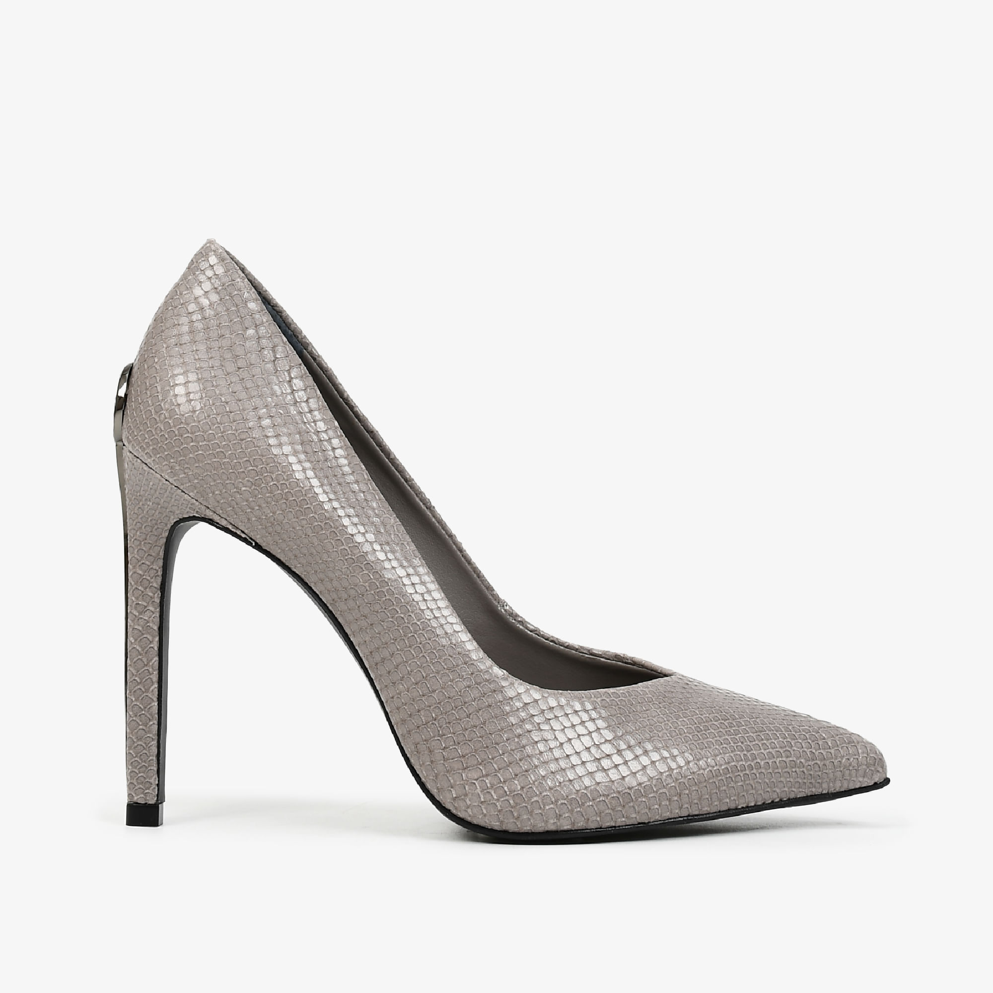 Scarpin Cinza Calcário Mandala JB Couro Snake