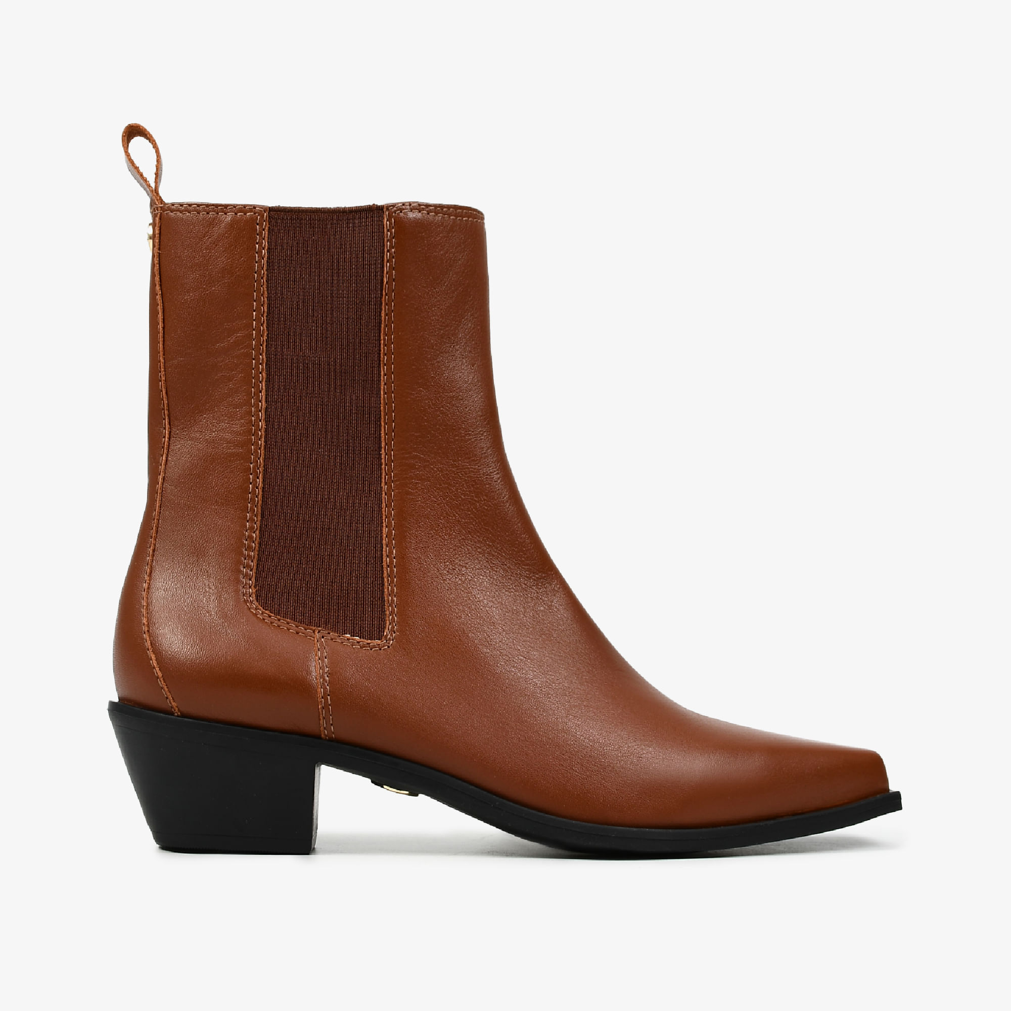 Bota Cano Médio Marrom Tabaco Couro