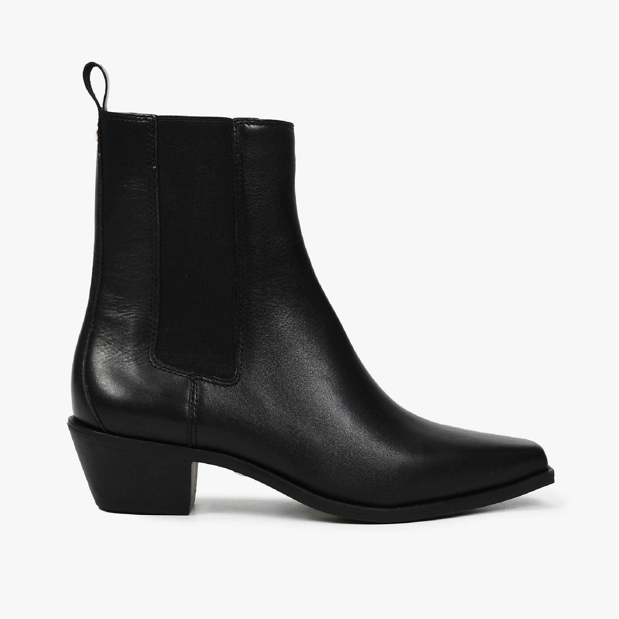Bota Cano Médio Preto Couro