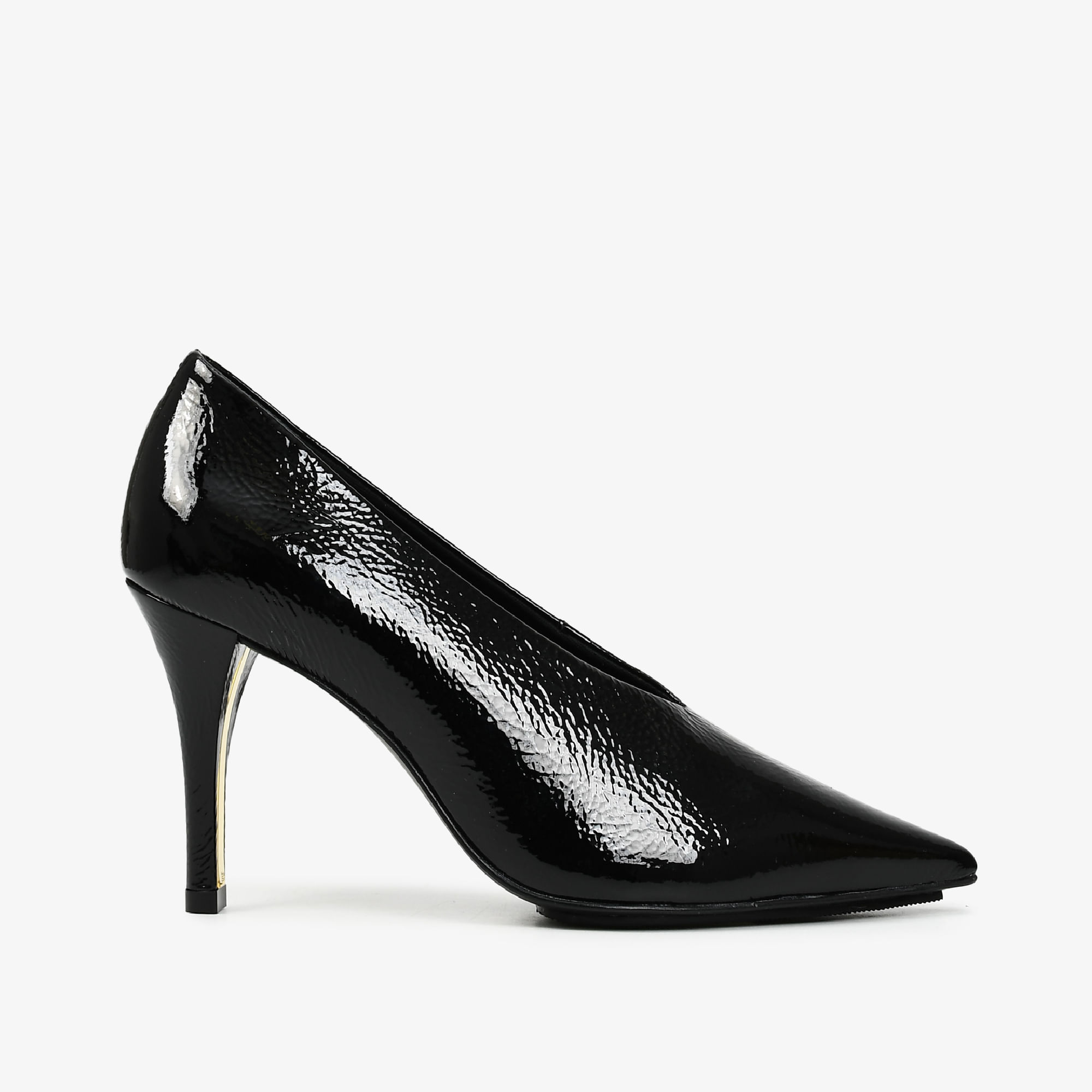 Scarpin Preto Couro Verniz