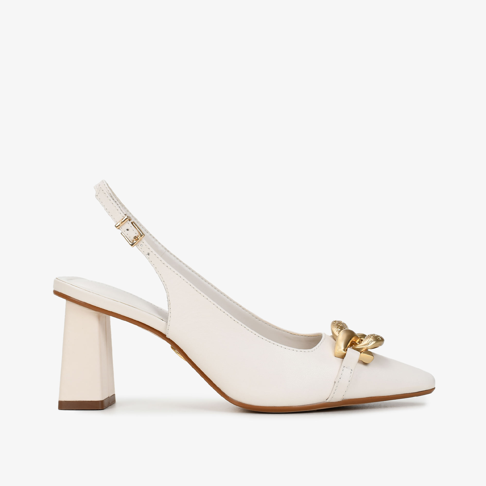 Slingback Off White Cordilheira Couro