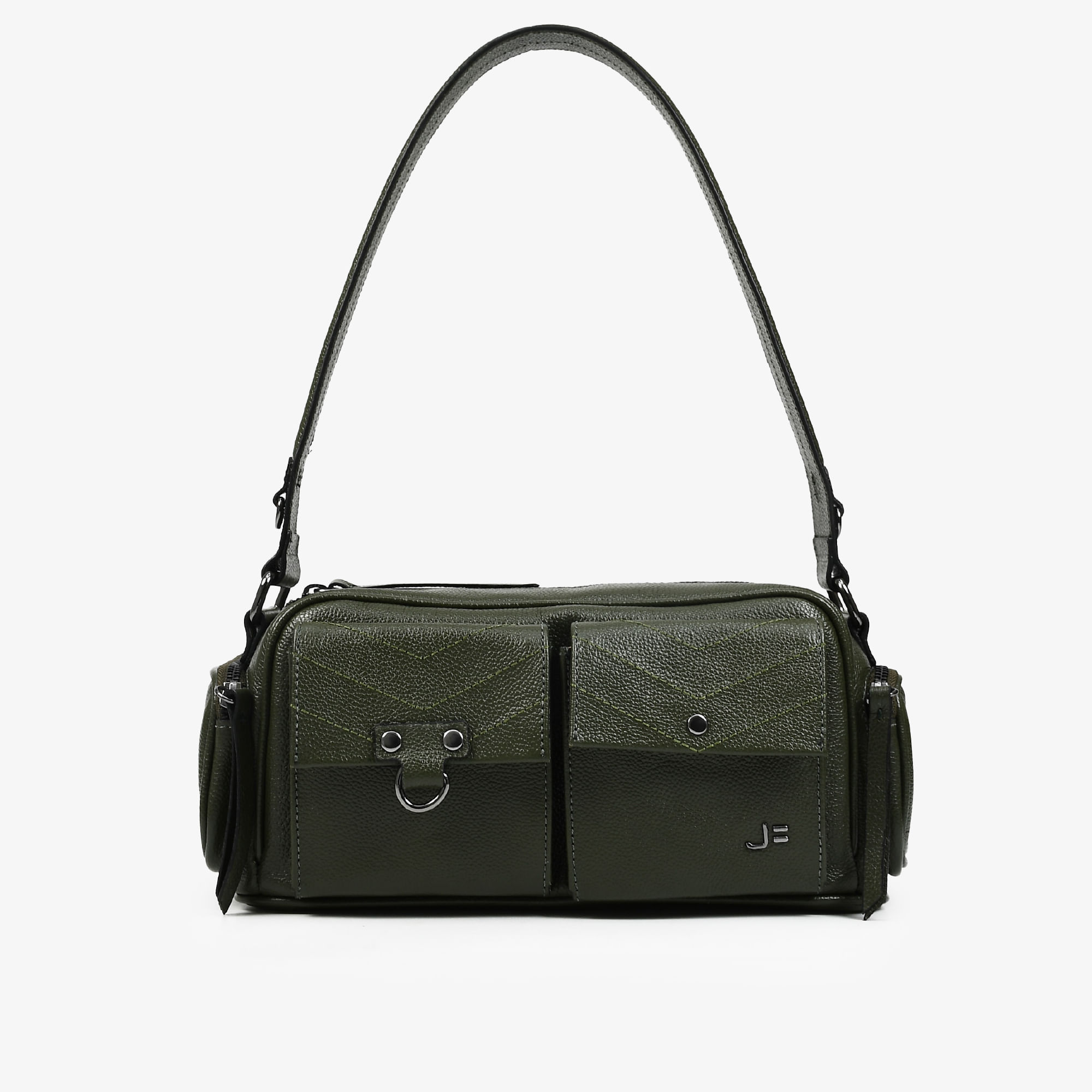 Bolsa Baguete Verde Videira Couro