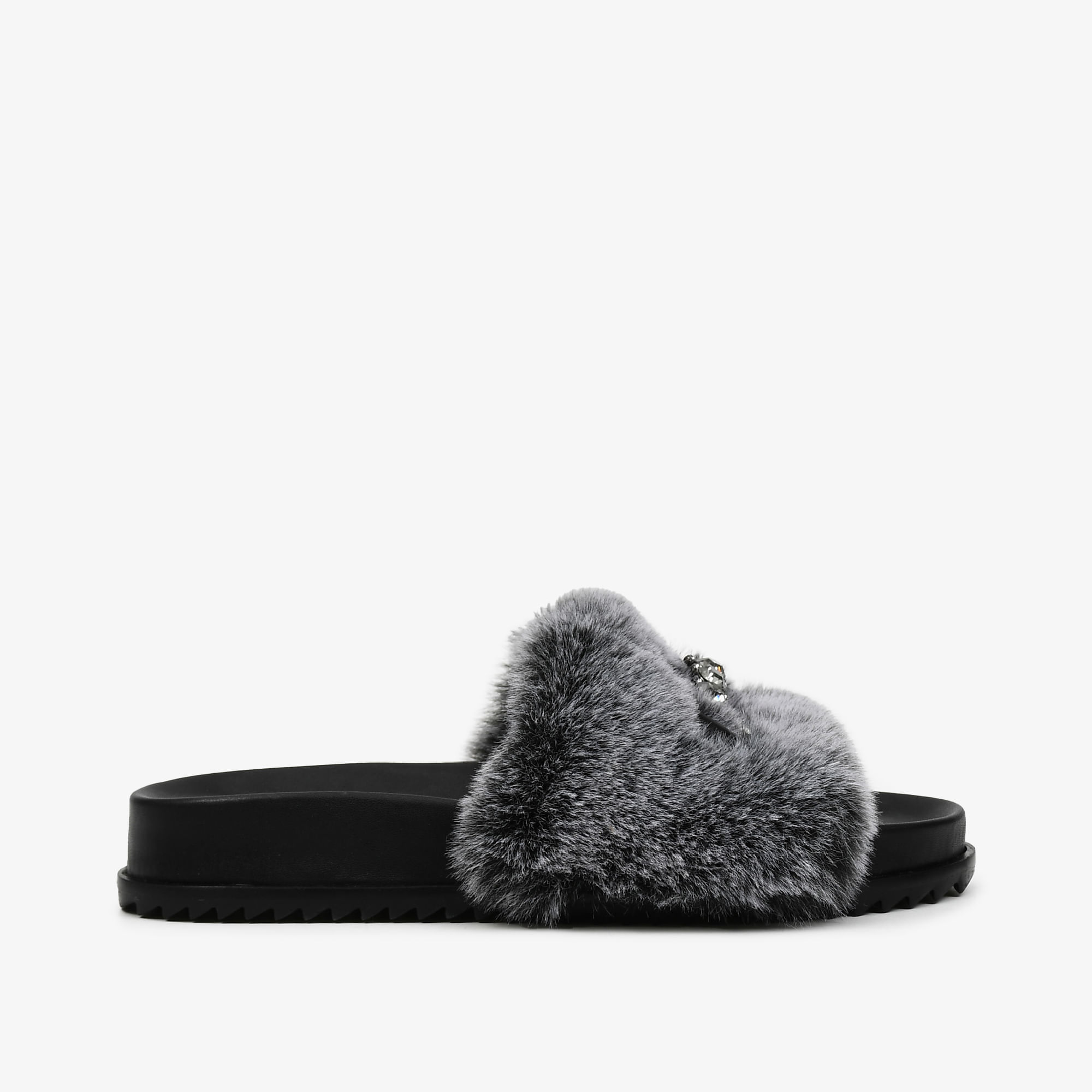 Slide Cinza Pelo