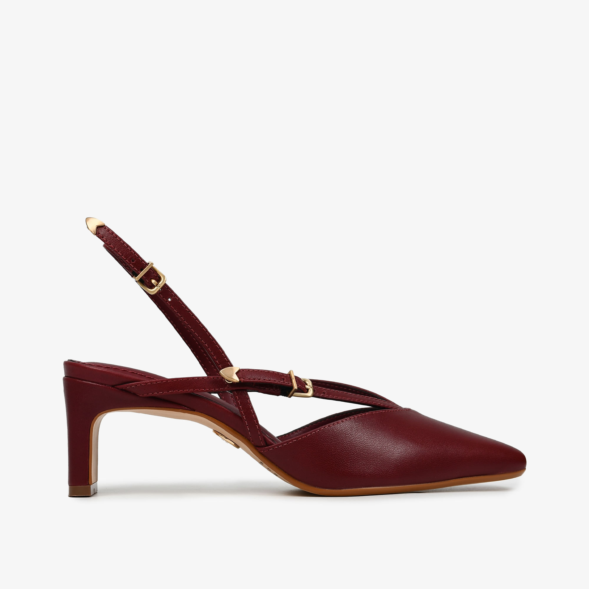 Slingback Vinho Cabernet Couro