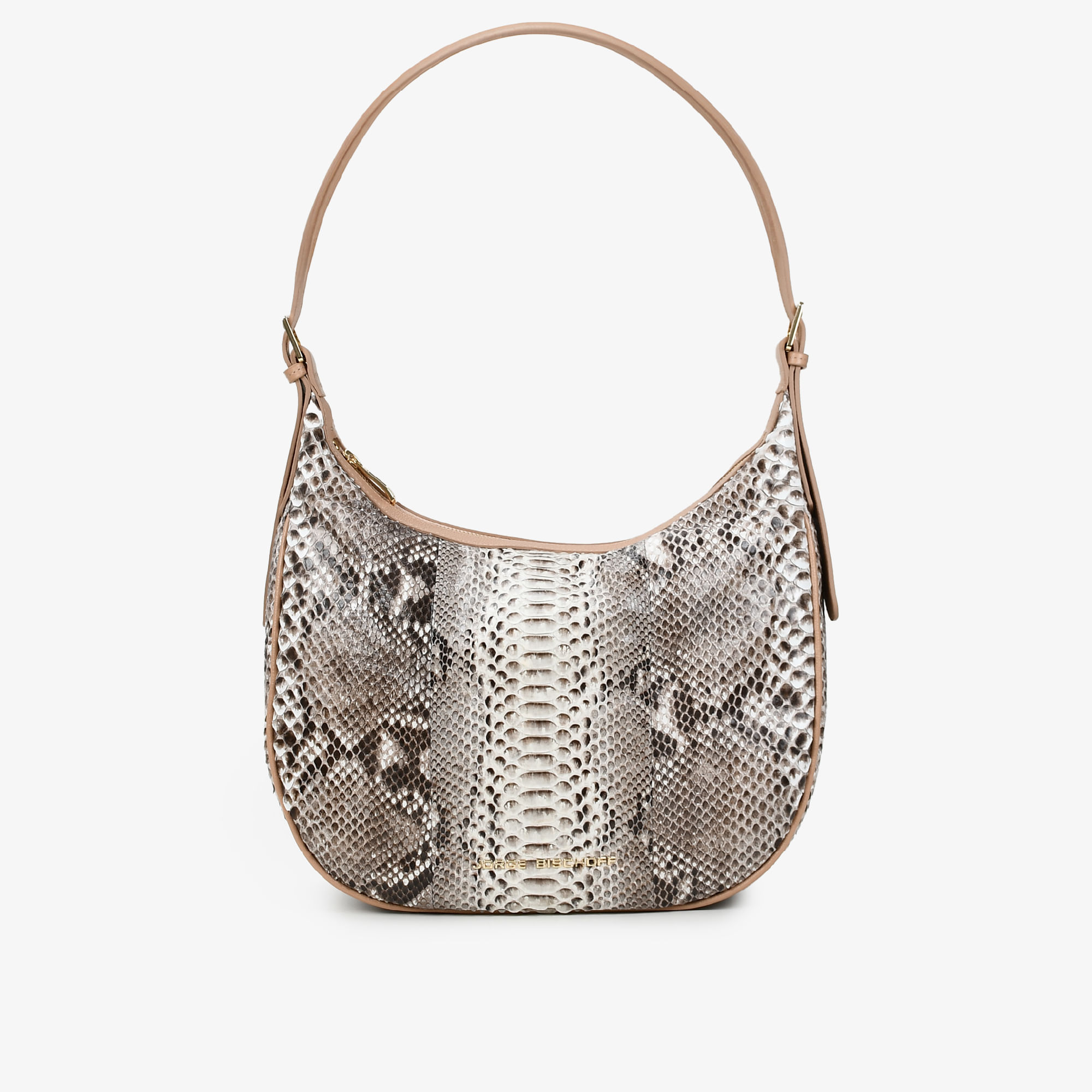 Bolsa Hobo Nude Natural Cobra Python