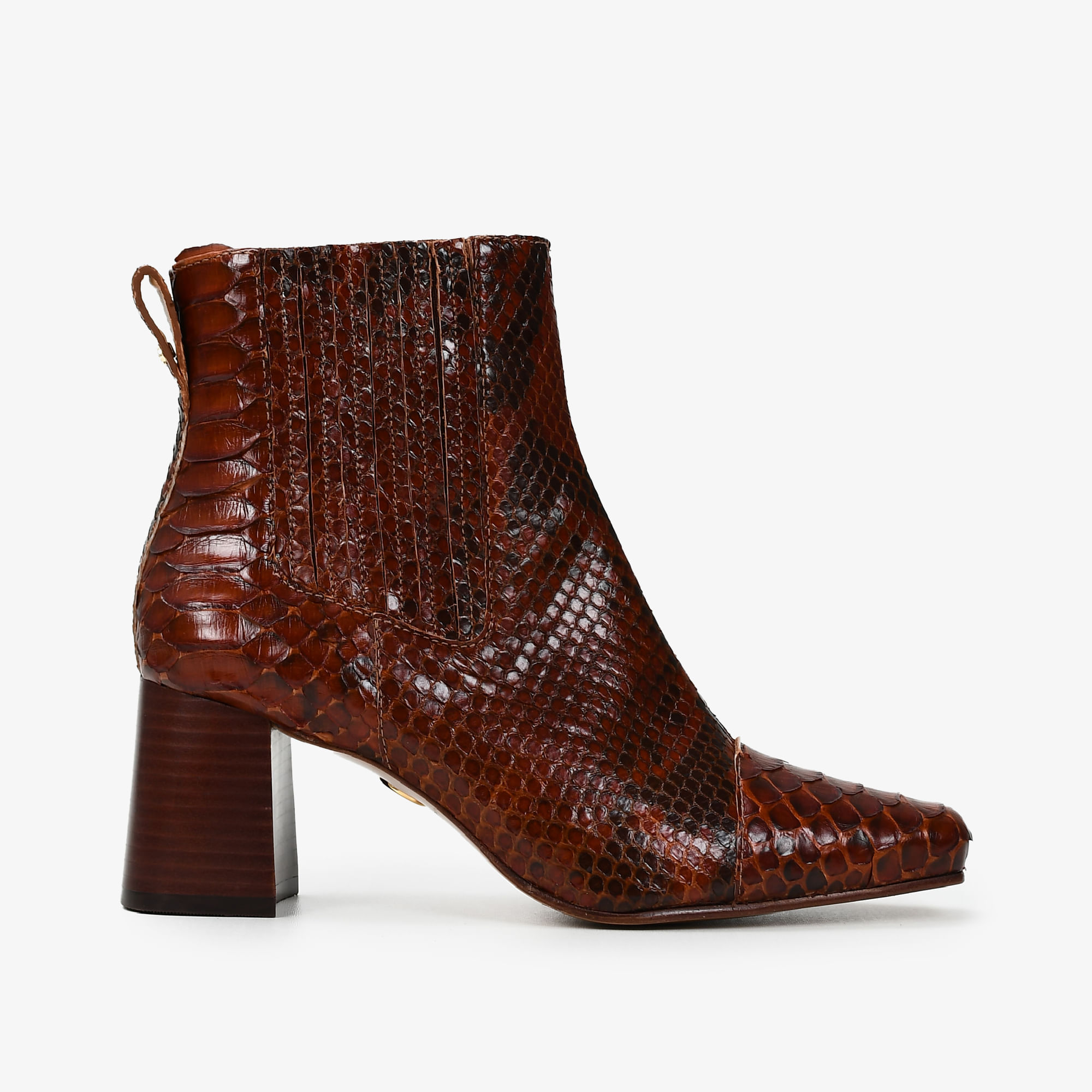 Bota Cano Médio Marrom Tabaco Cobra Python