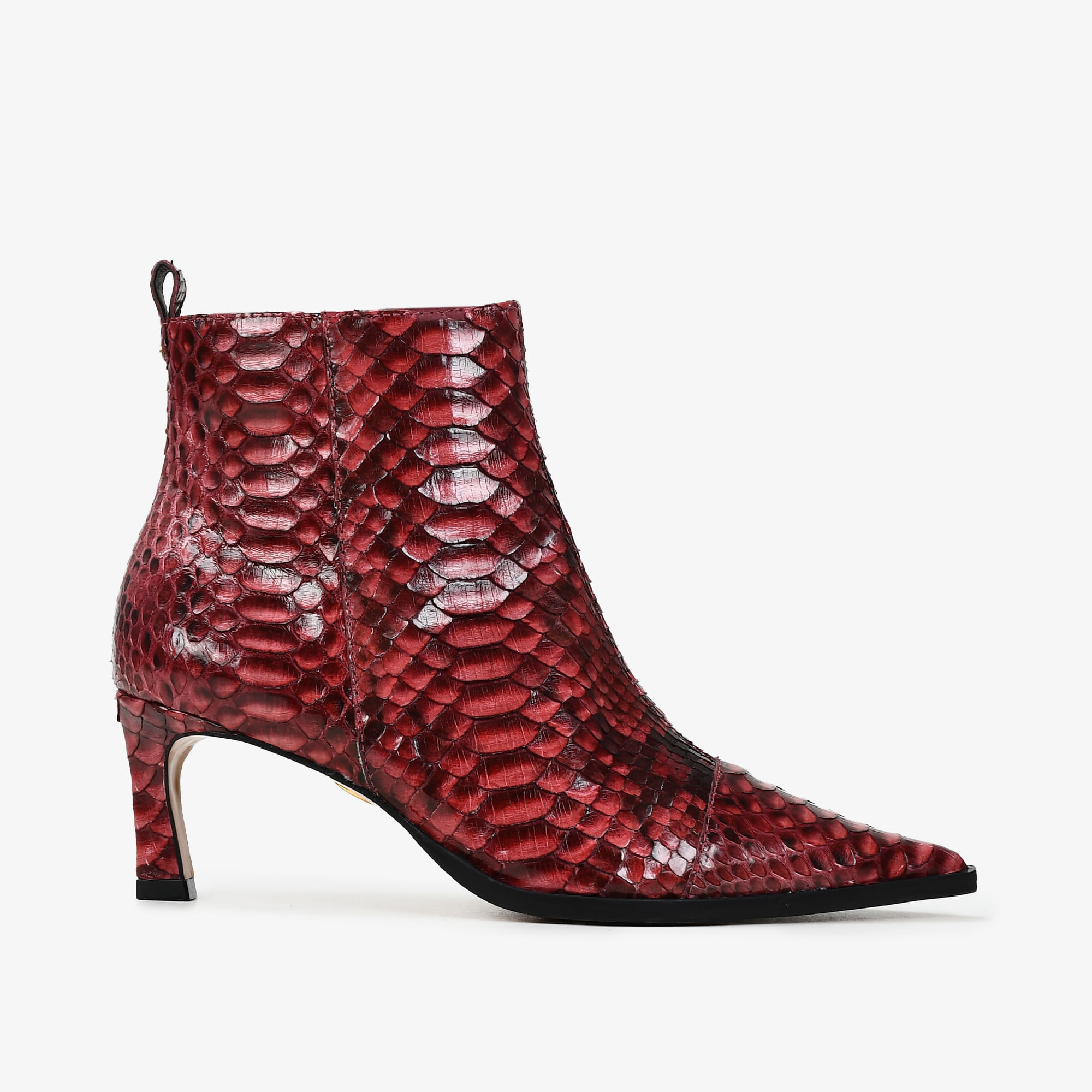 Bota Cano Médio Vinho Cabernet Cobra Python