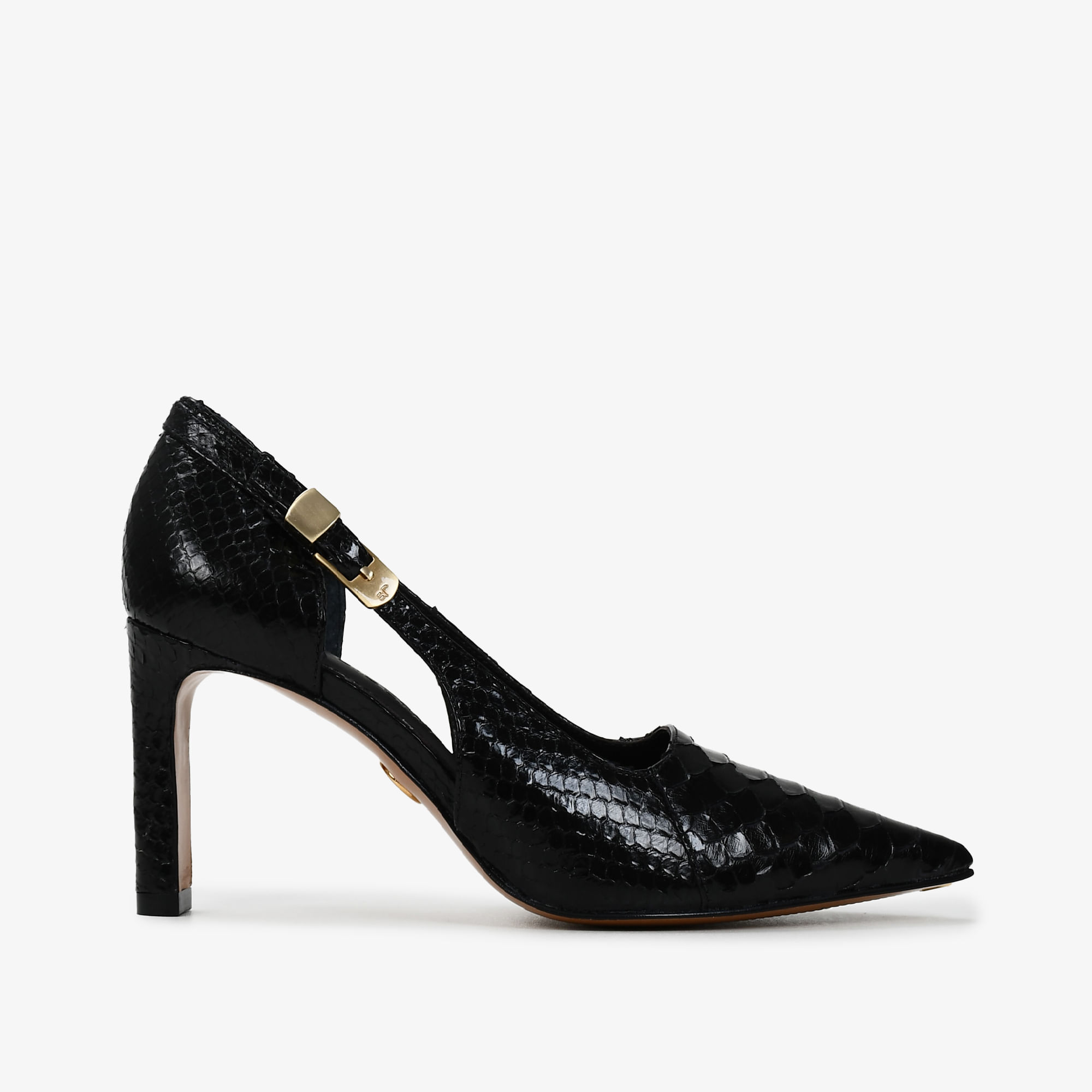 Scarpin Preto Cobra Python