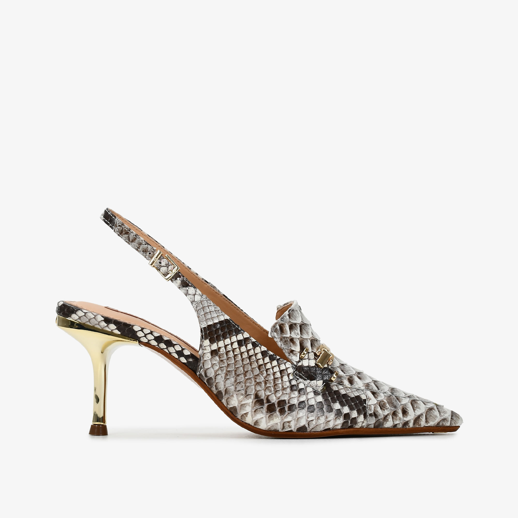 Slingback Nude Natural Cobra Python
