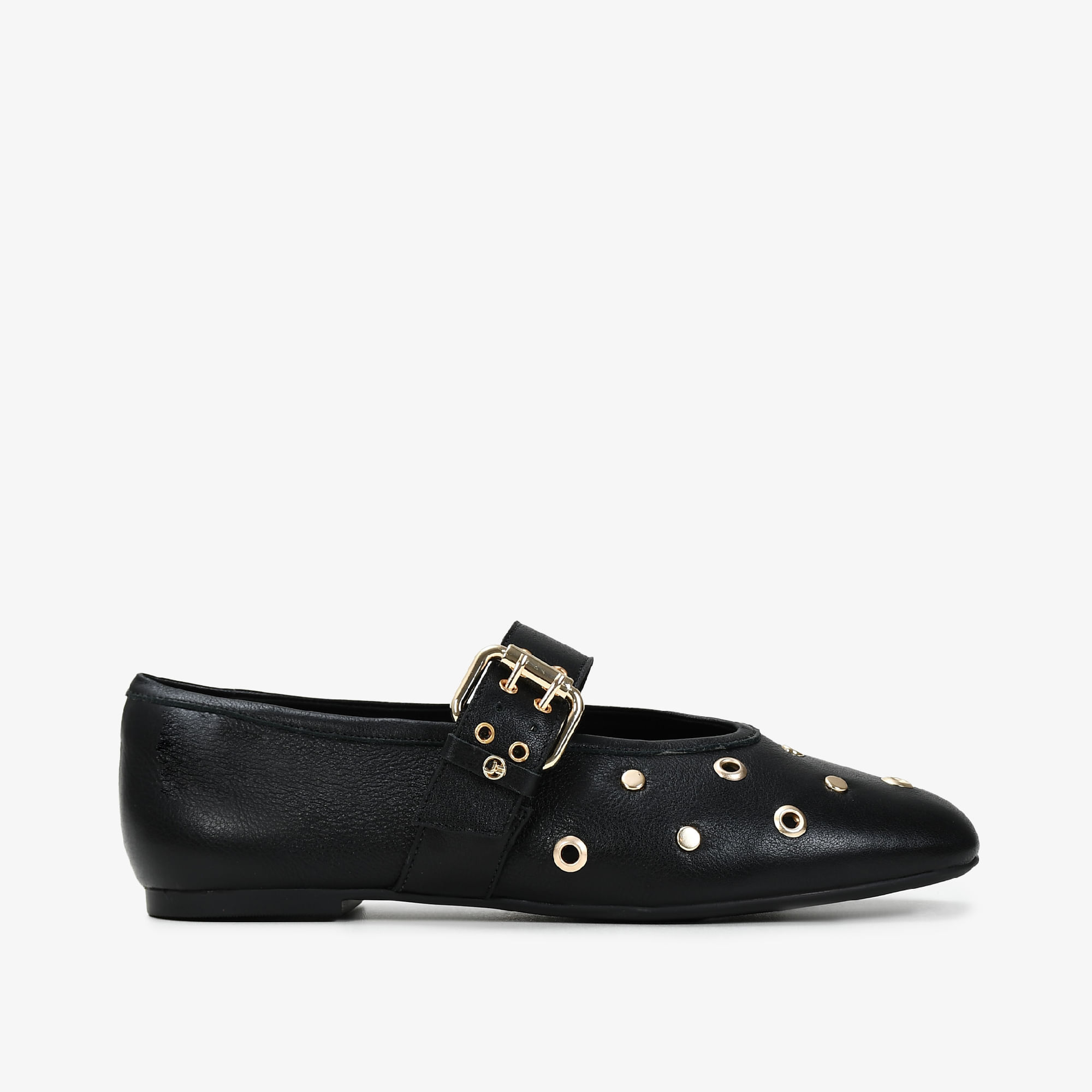 Sapatilha Preto Tachas Couro