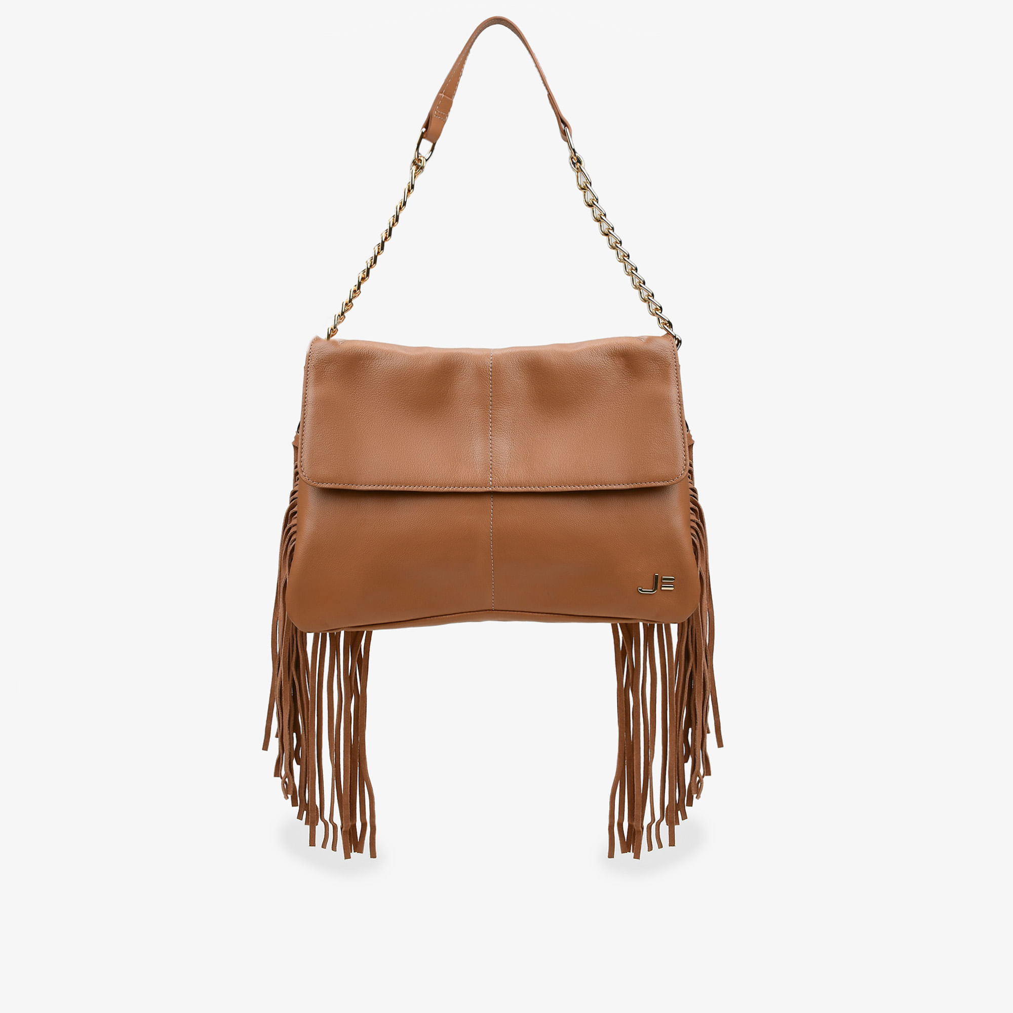 Bolsa De Ombro Caramelo Álamo Franja Removível Couro