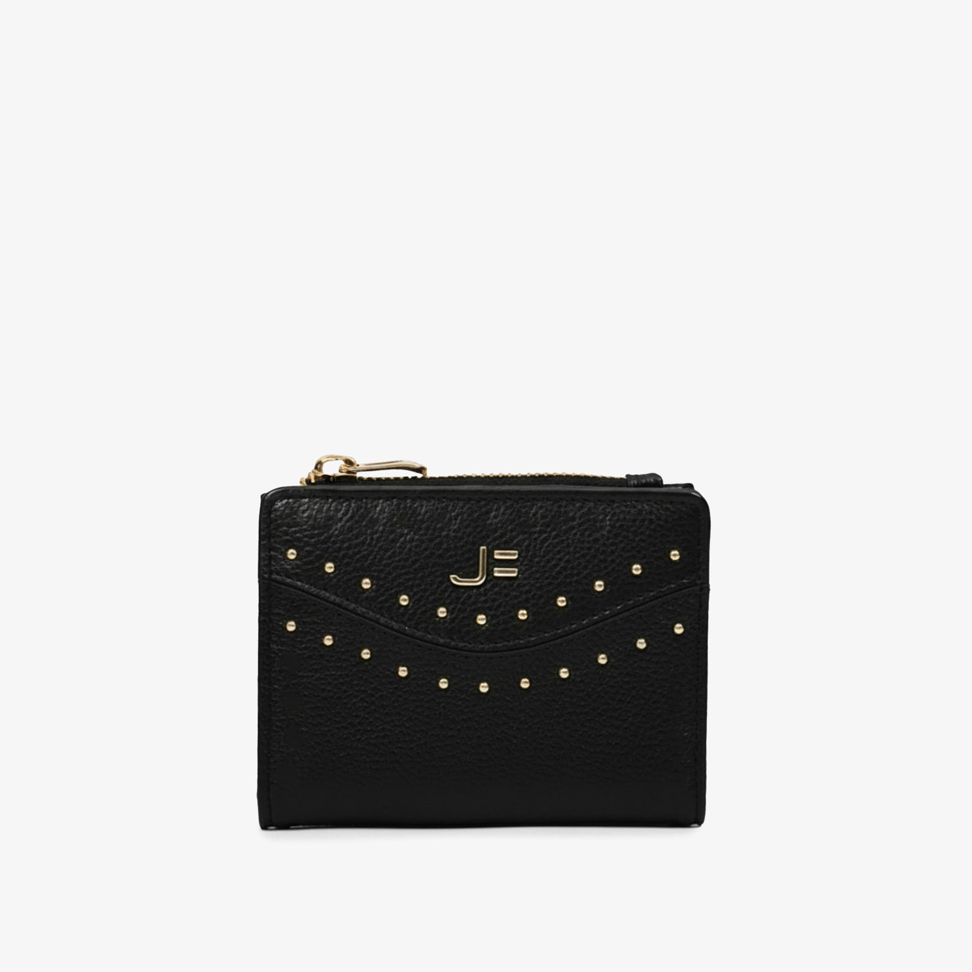 Carteira Envelope Preto Tachas Couro