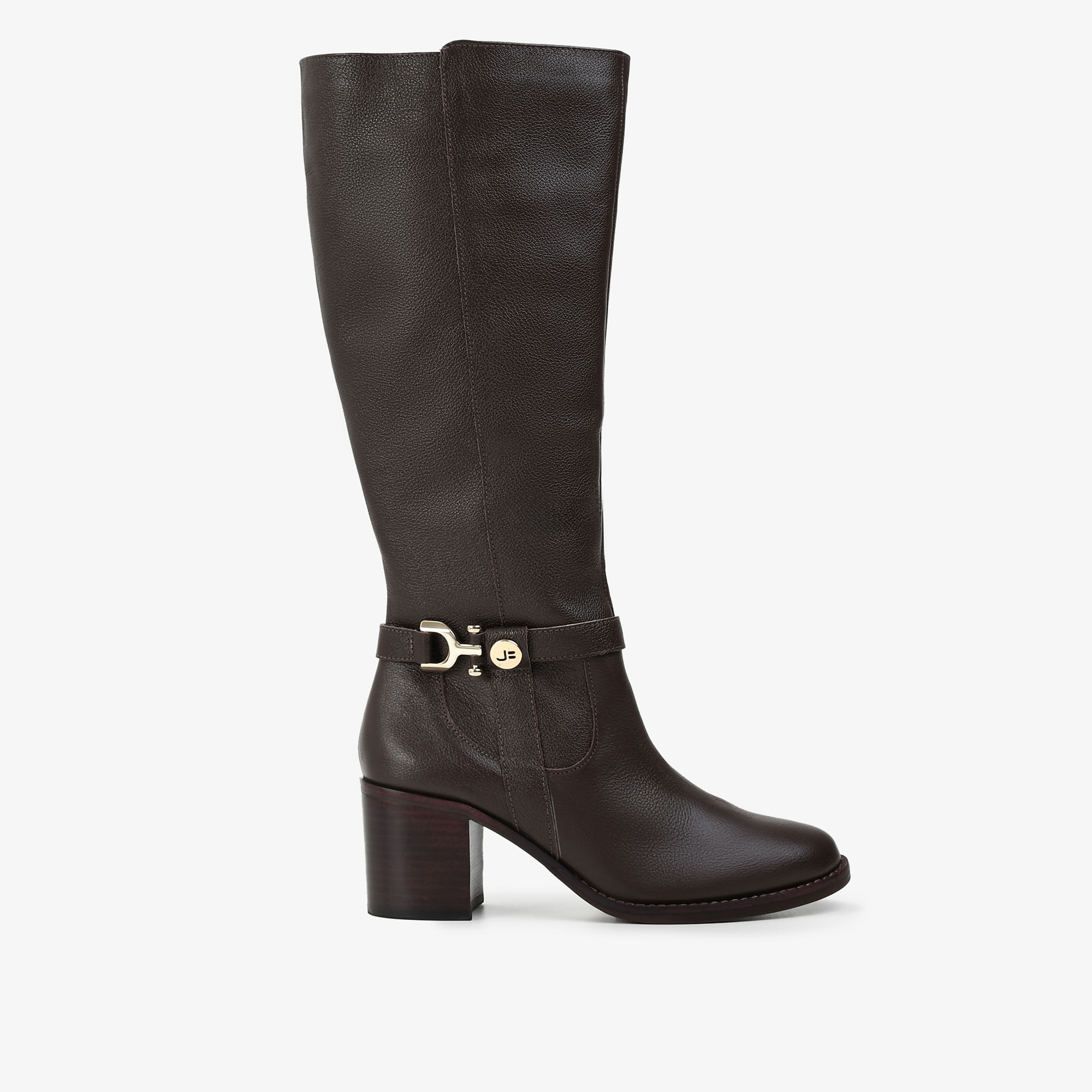 Bota Cano Alto Marrom Couro
