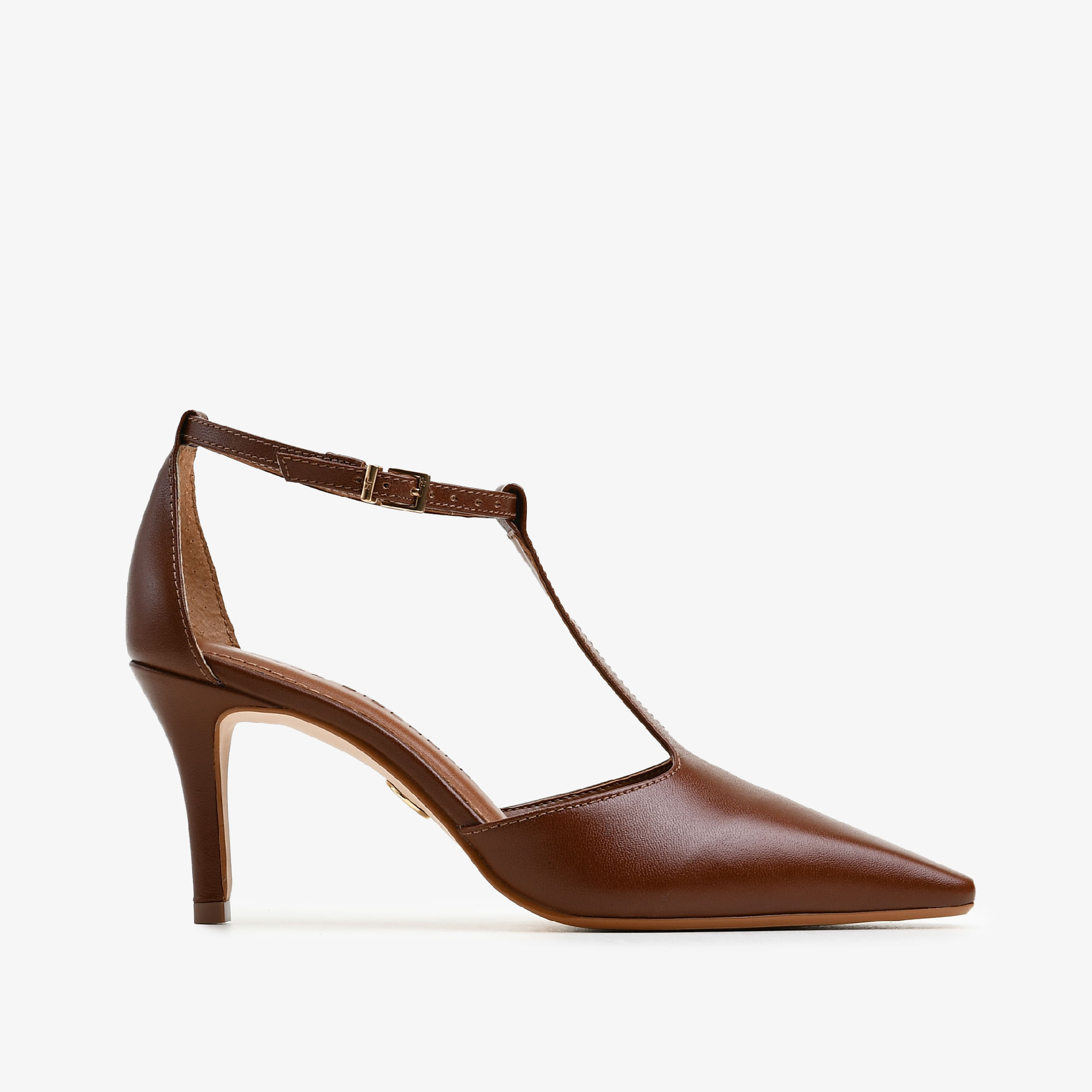 Scarpin Marrom Tabaco Couro