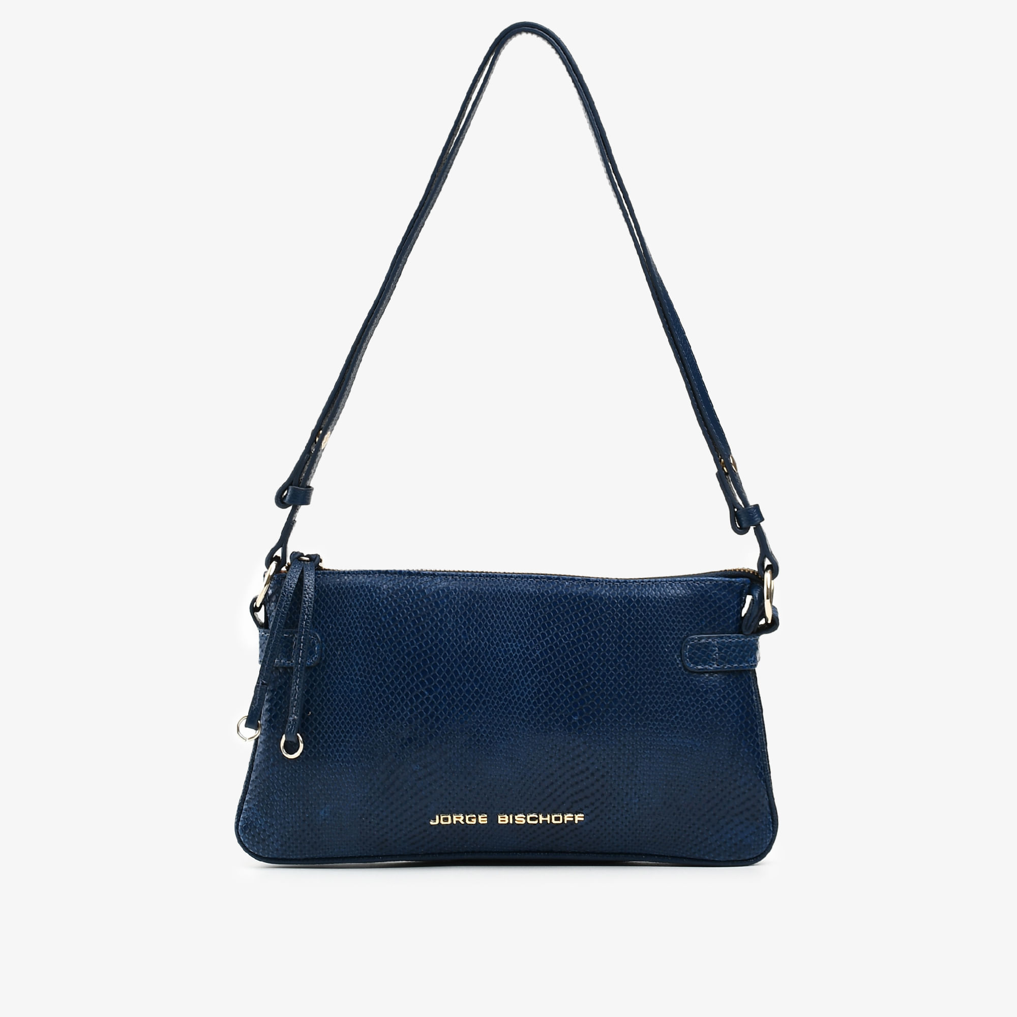 Bolsa Baguete Marinho Uco Couro Snake