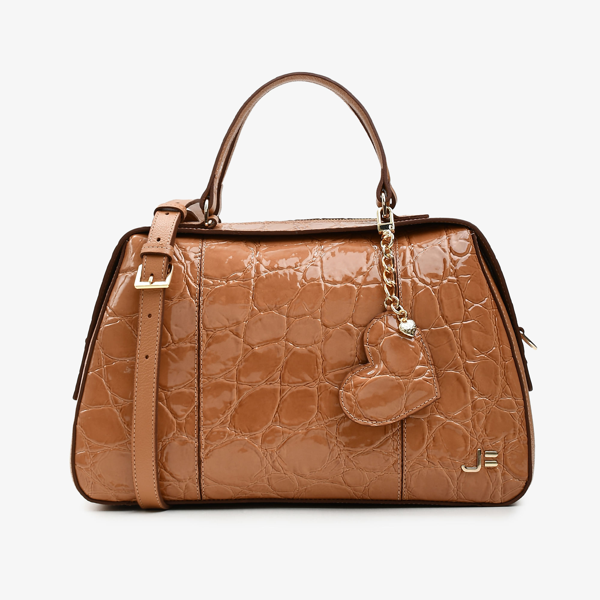 Bolsa Baú Caramelo Álamo Couro Croco