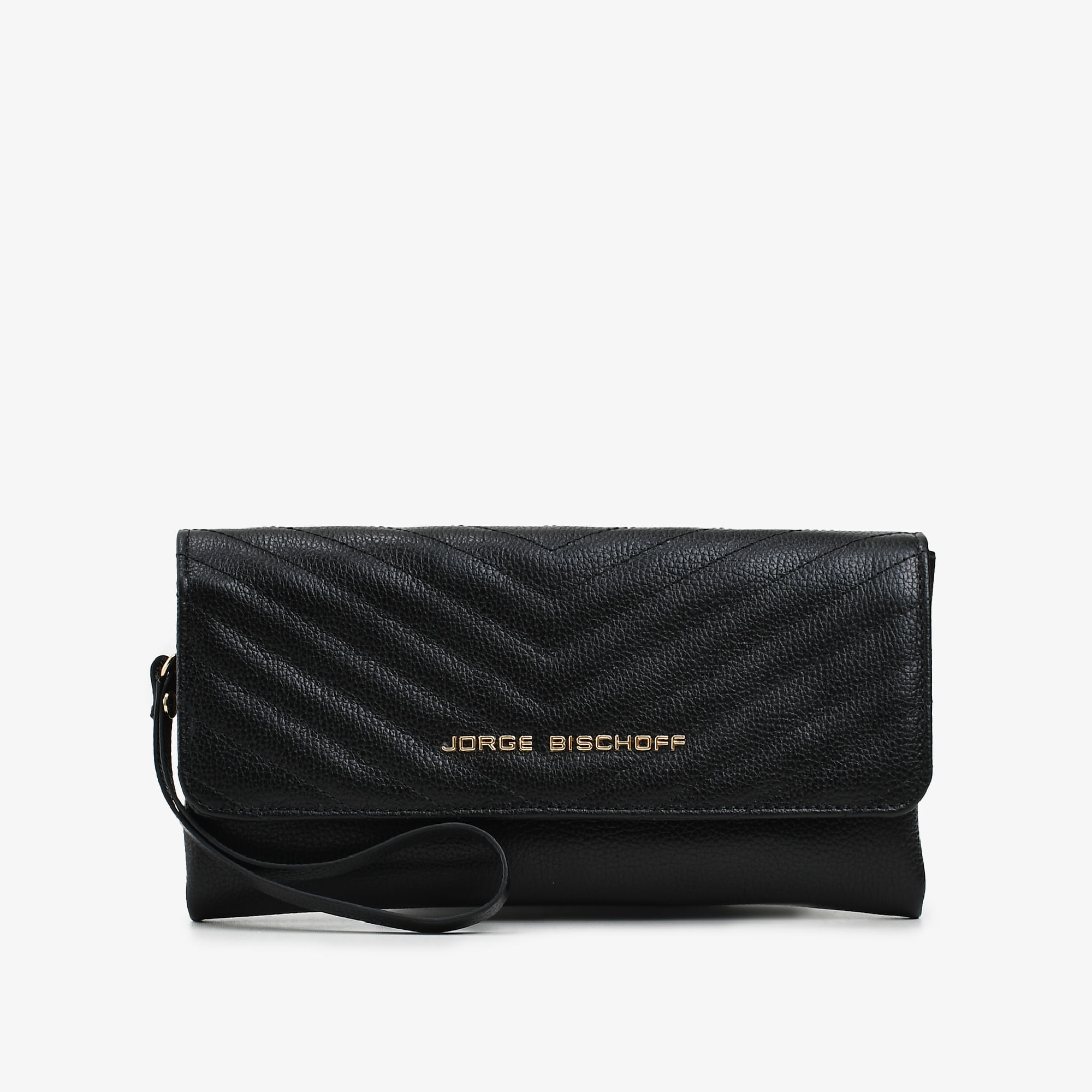 Bolsa Clutch Matelassê Preto Couro