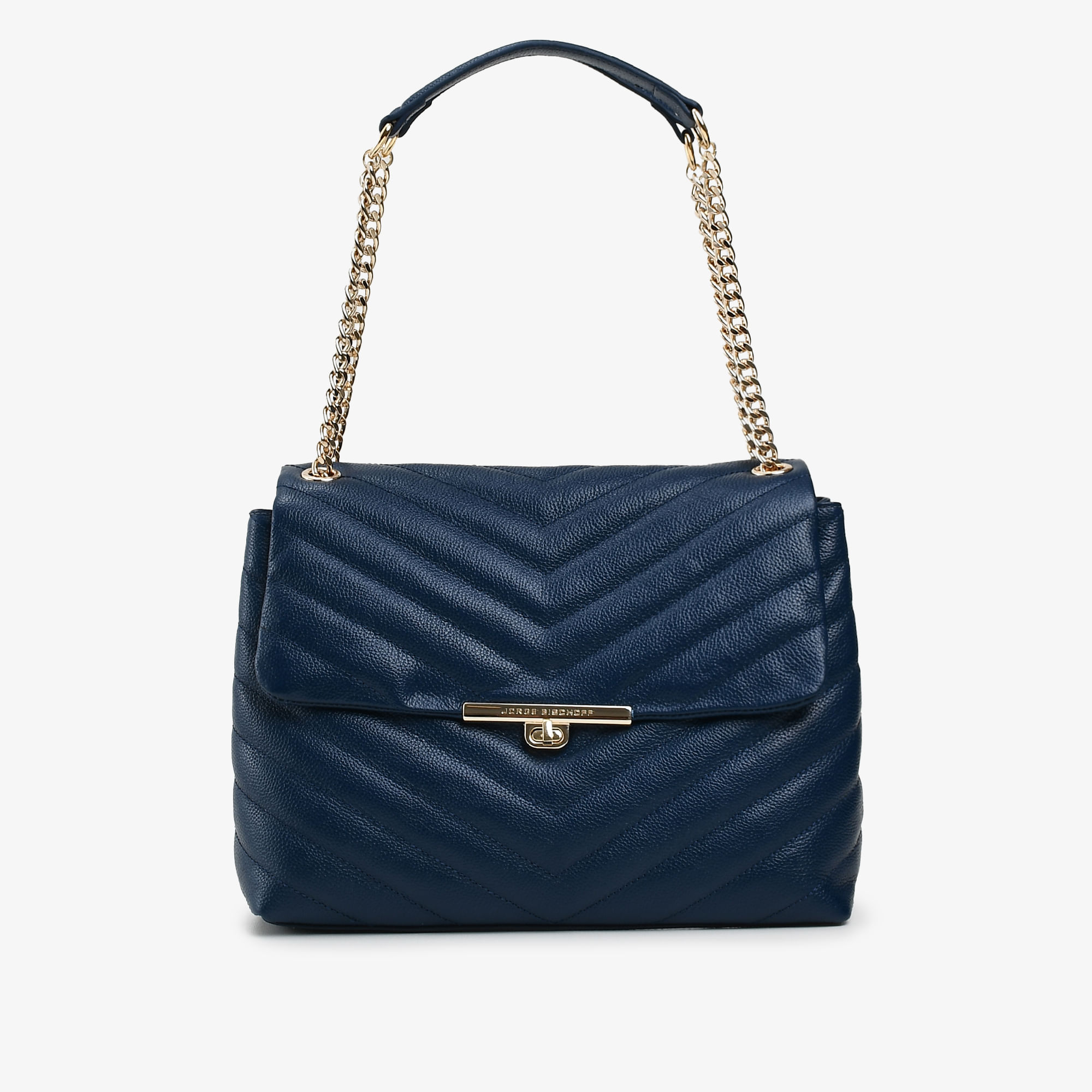 Bolsa De Ombro Mercedes Marinho Uco Couro Matelassê