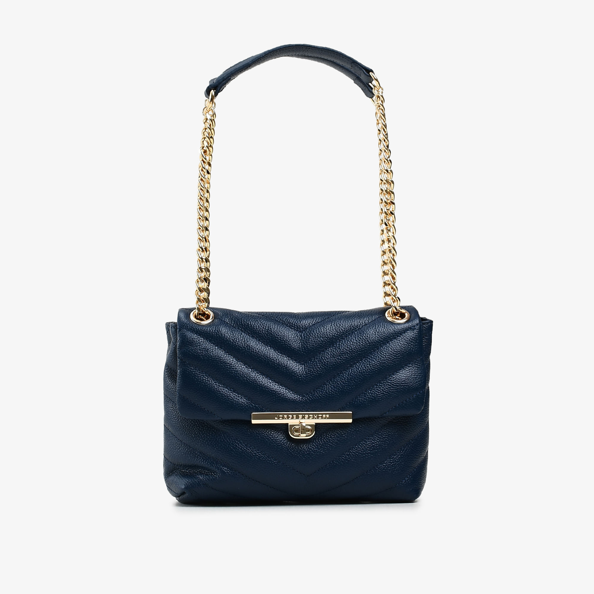 Bolsa De Ombro Mercedes Marinho Uco Couro Matelassê