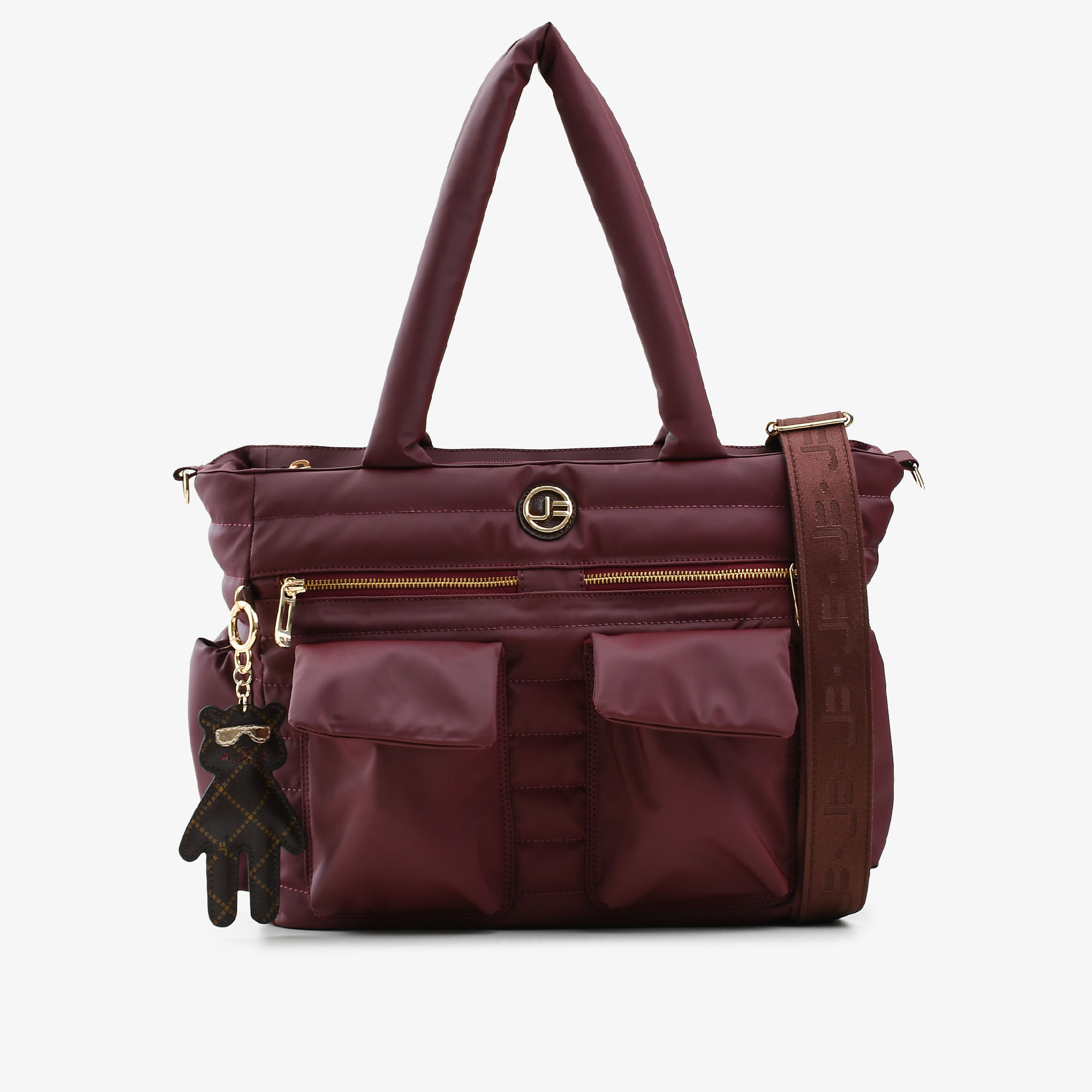 Bolsa Shopping Maternidade Vinho Merlot Tecido Nylon