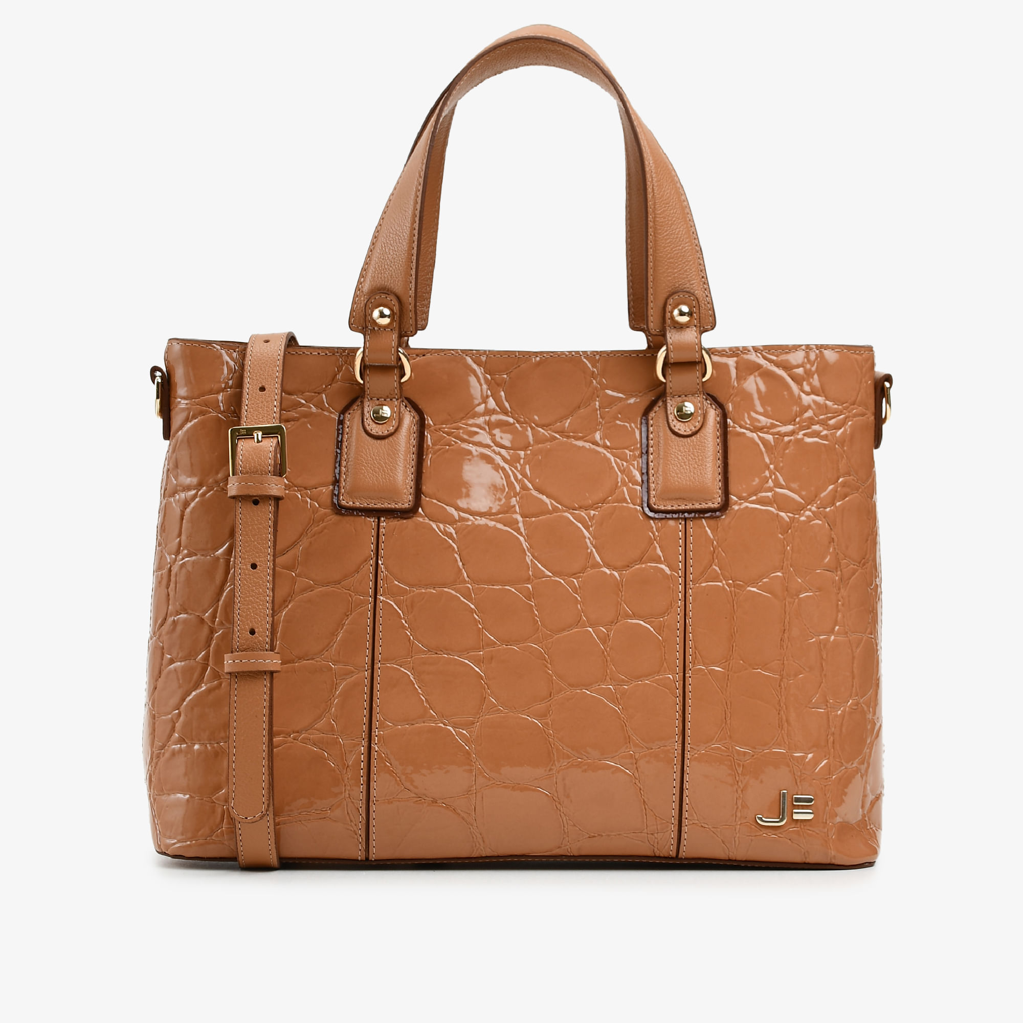 Bolsa Tote Caramelo Álamo Couro Croco
