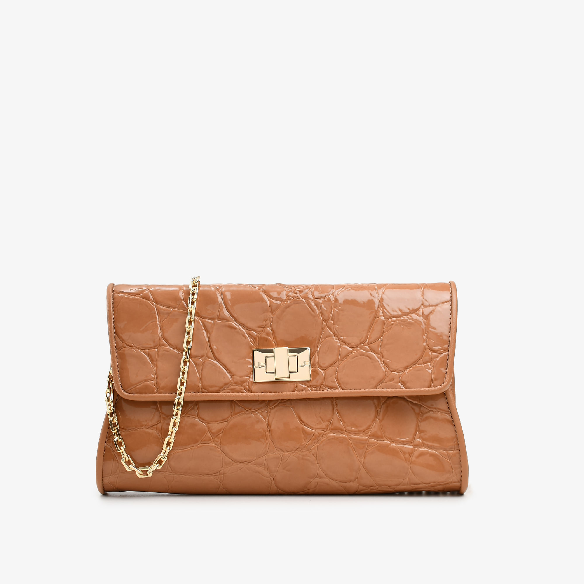 Bolsa Transversal Caramelo Álamo Couro Croco