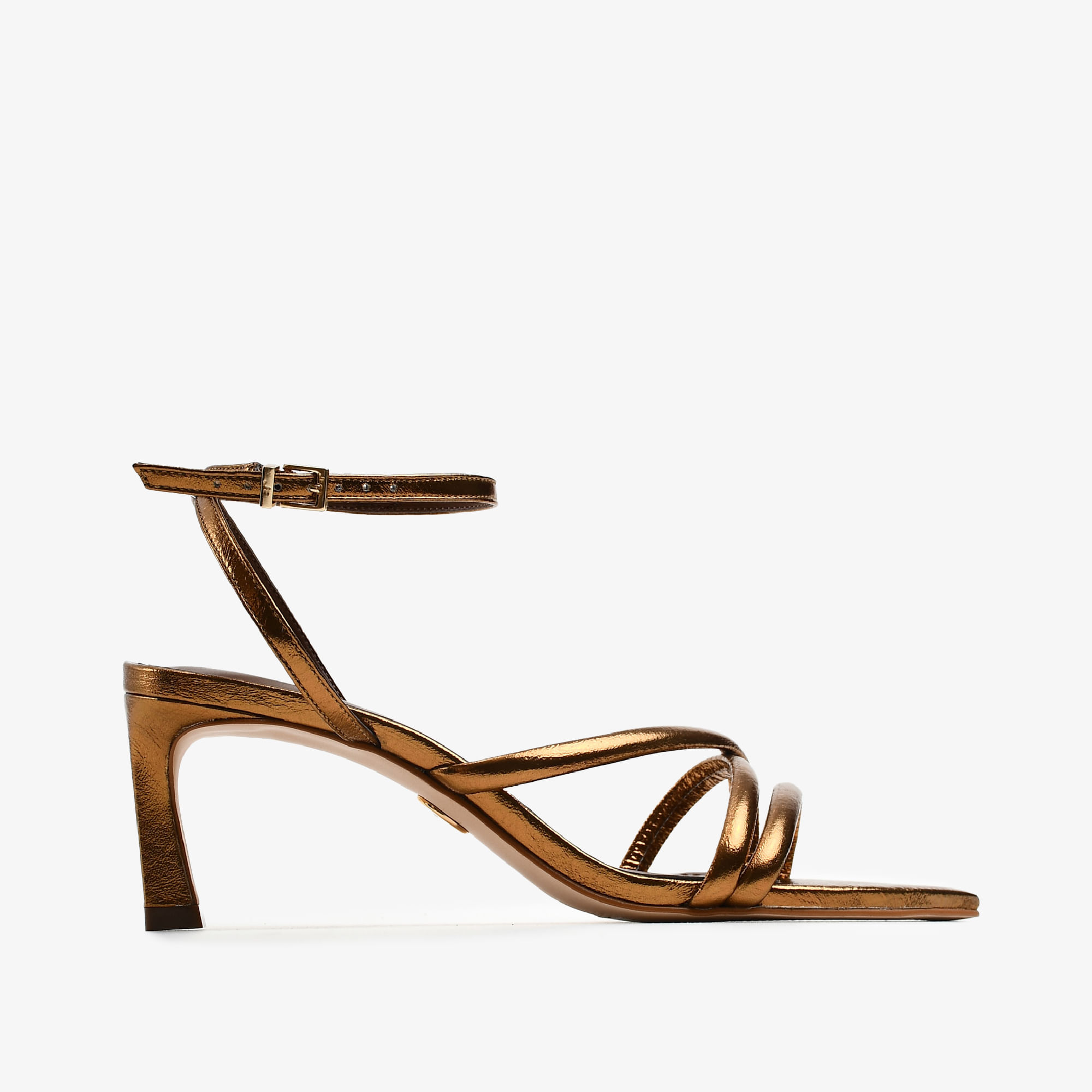 Sandália Metal Bronze Couro