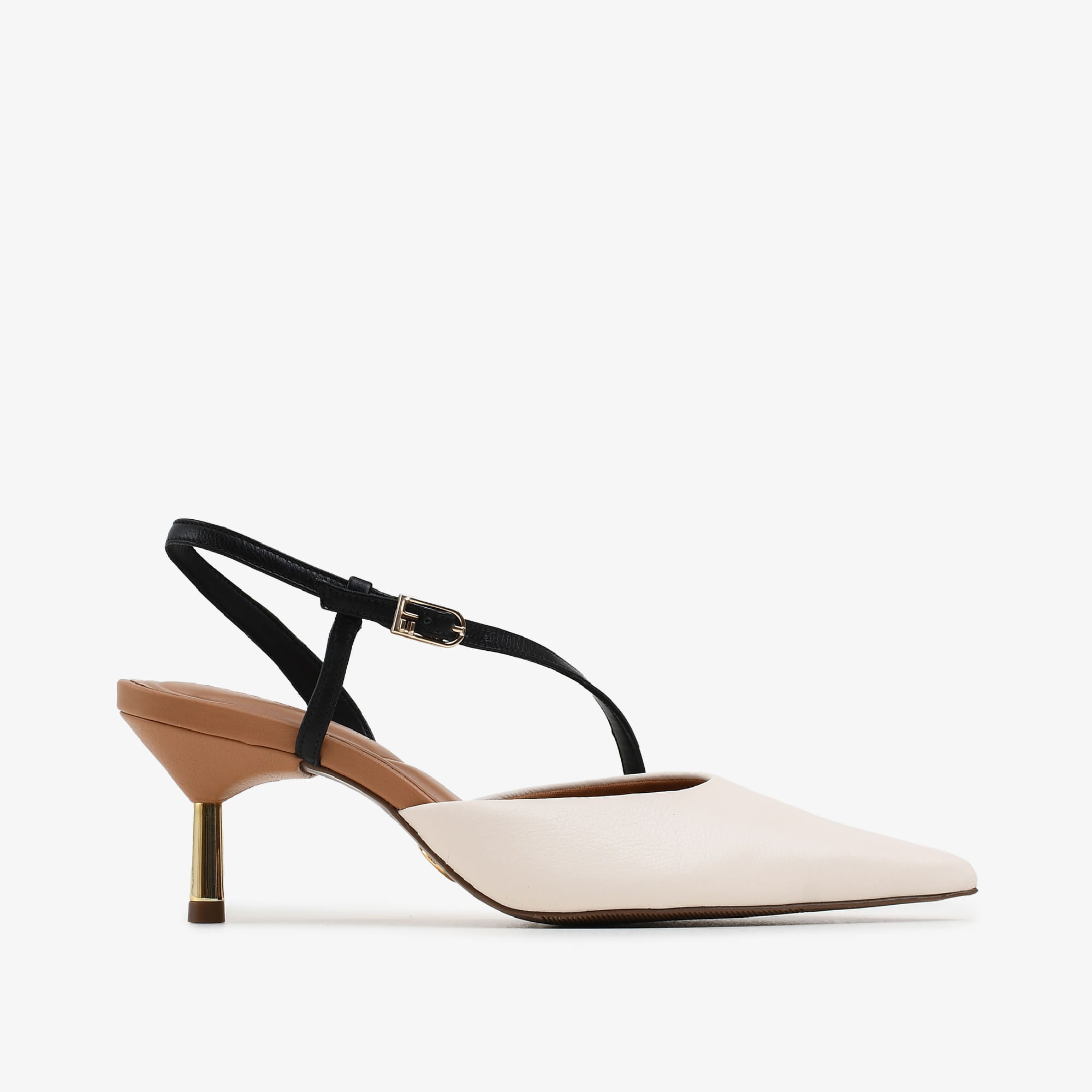 Slingback Off White Cordilheira Couro